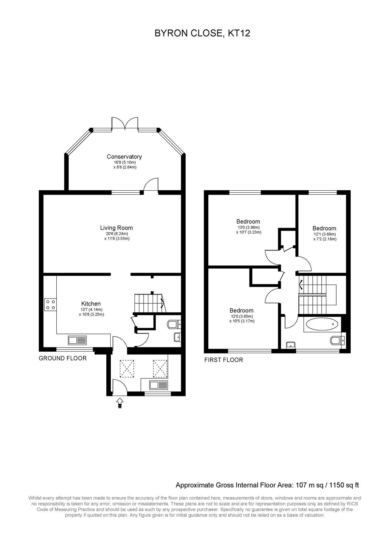 35, Byron Close, Walton-on-Thames floorplan