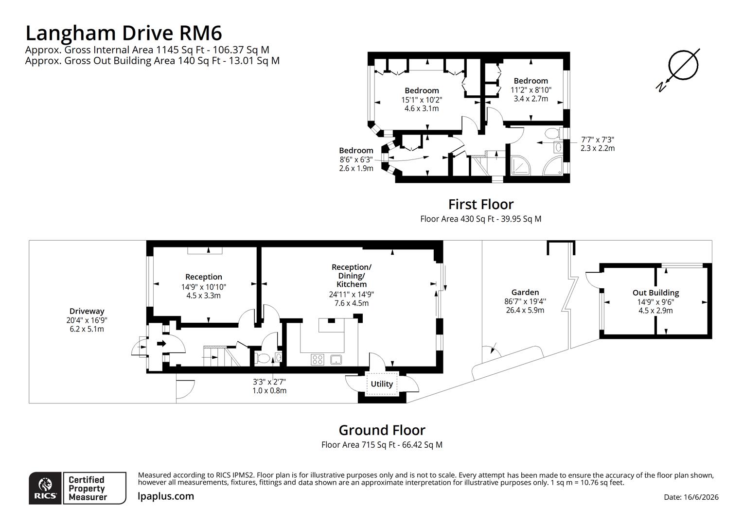46, Langham Drive, Romford floorplan
