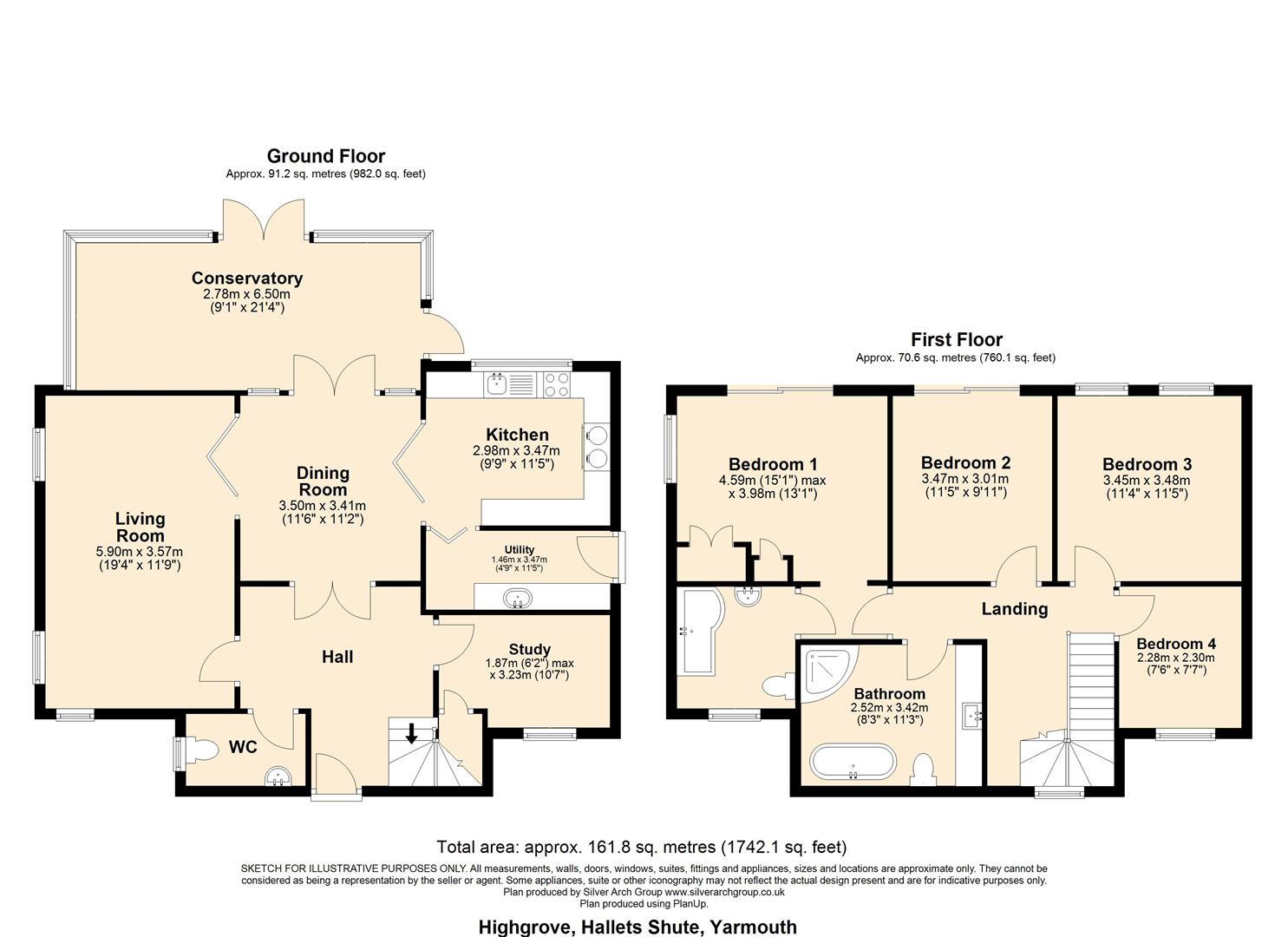 Highgrove House, Halletts Shute, Yarmouth floorplan
