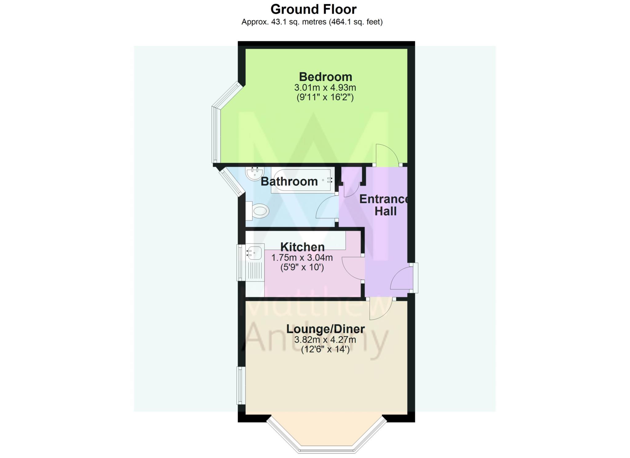 1 Bedrooms Flat to rent in Tennyson Road, Worthing BN11