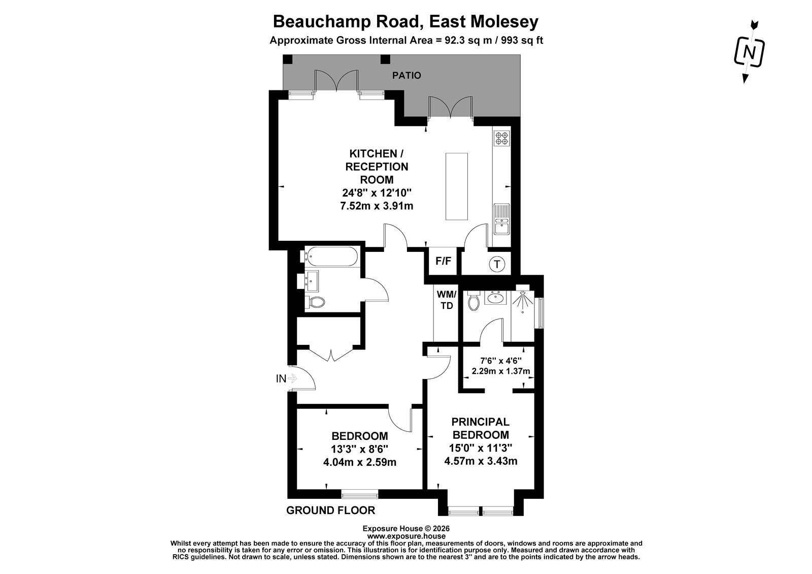 Plot 2 Heneage House, 2B, Beauchamp Road, East Molesey floorplan