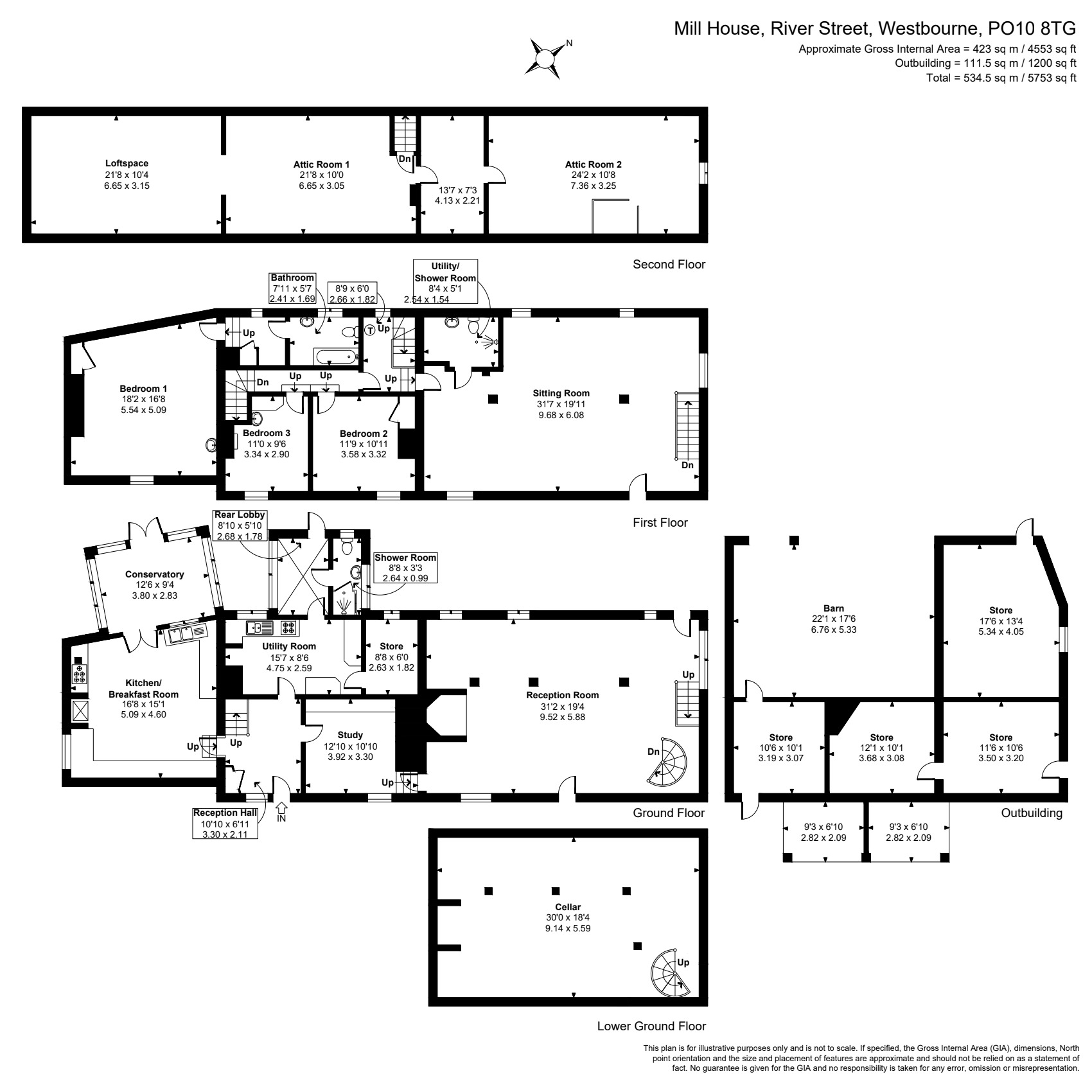 EDR  Mill House, River Street, Emsworth floorplan