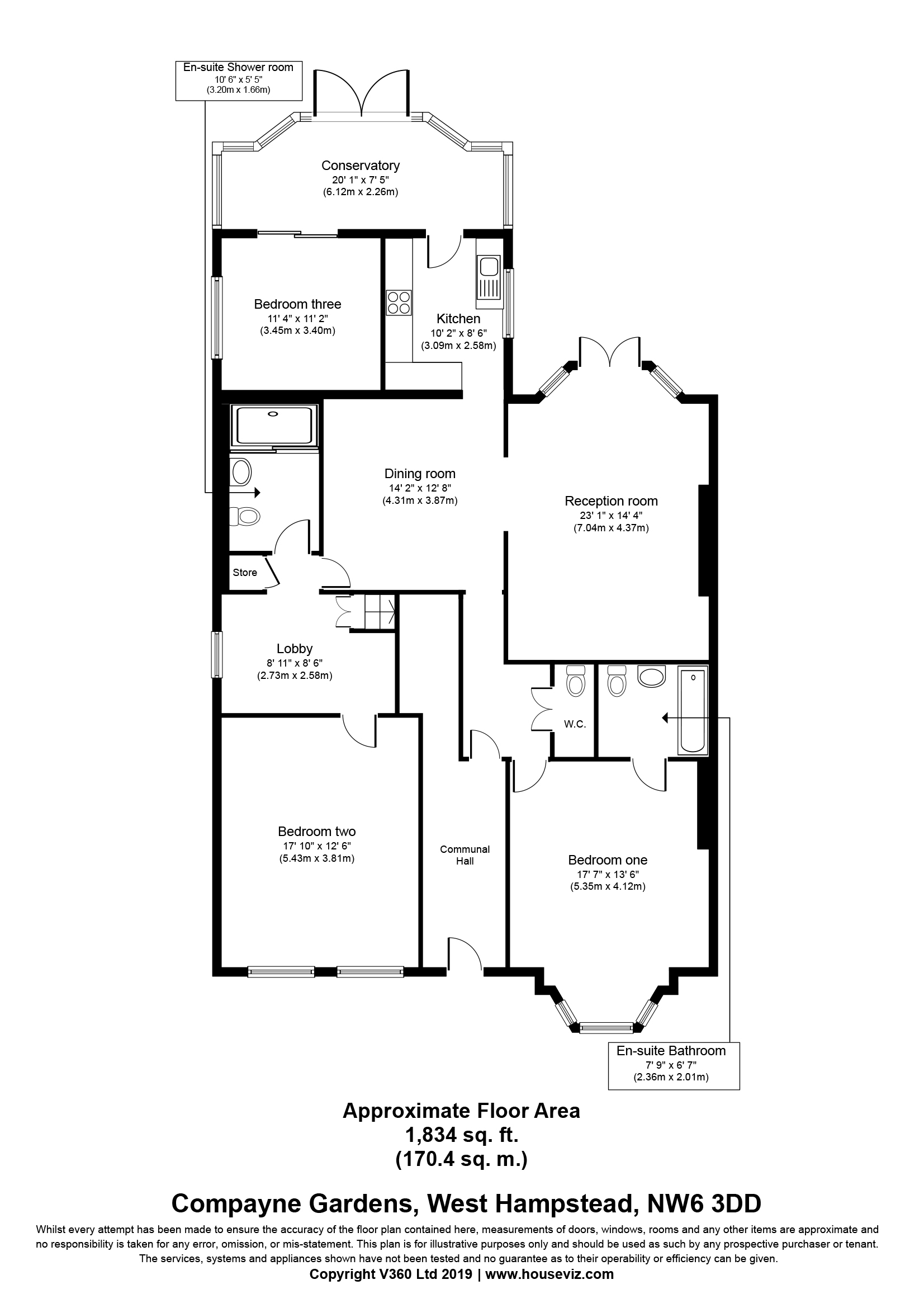 3 Bedrooms Flat to rent in Compayne Gardens, London NW6