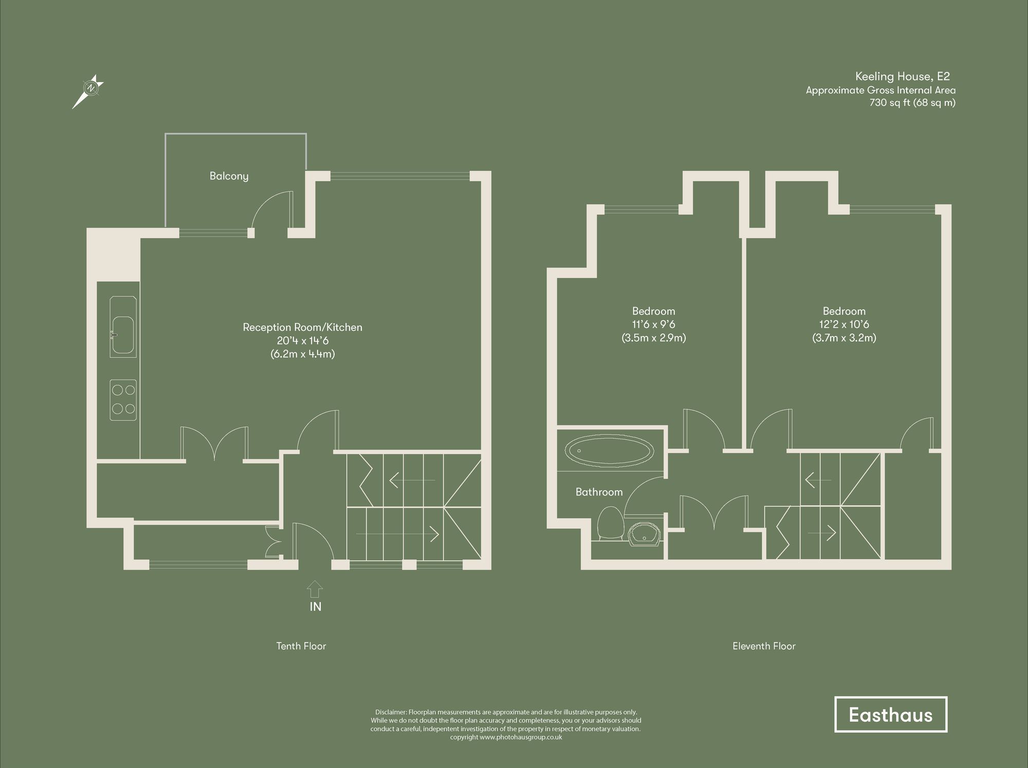 Flat 50, Keeling House Claredale Street, London floorplan