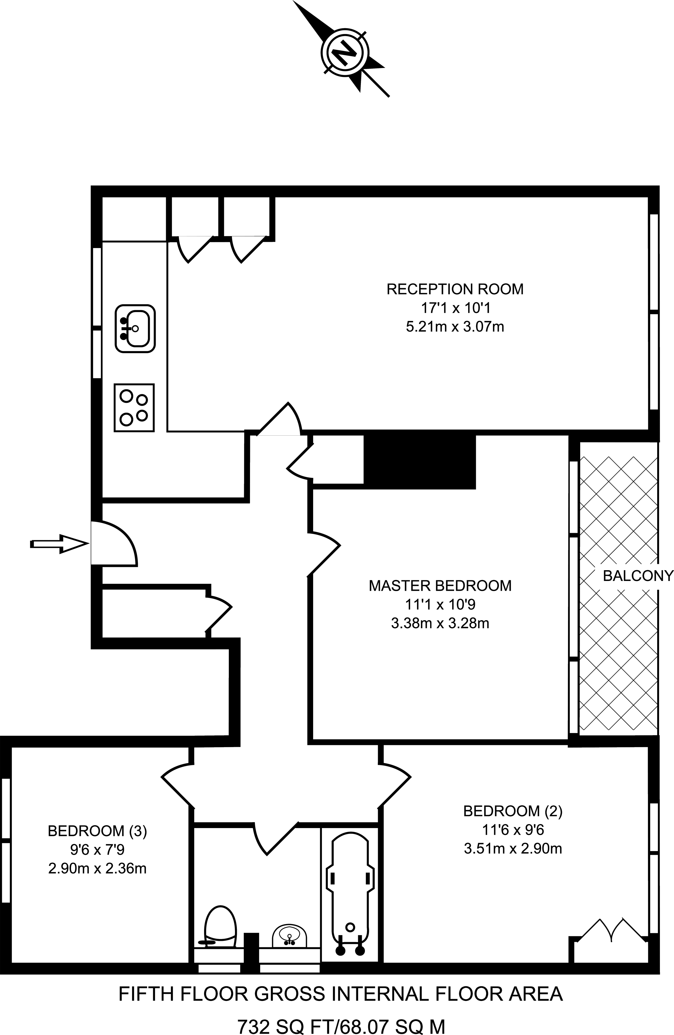3 Bedrooms Flat to rent in Hydethorpe Road, Balham SW12