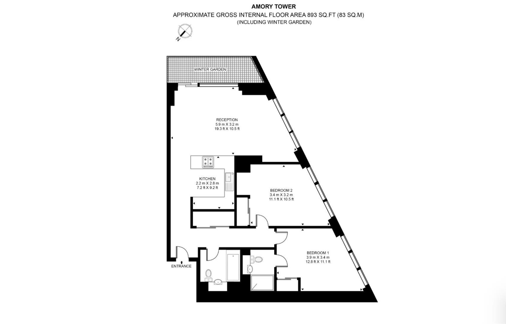 Amory Tower, Canary Wharf, London floorplan