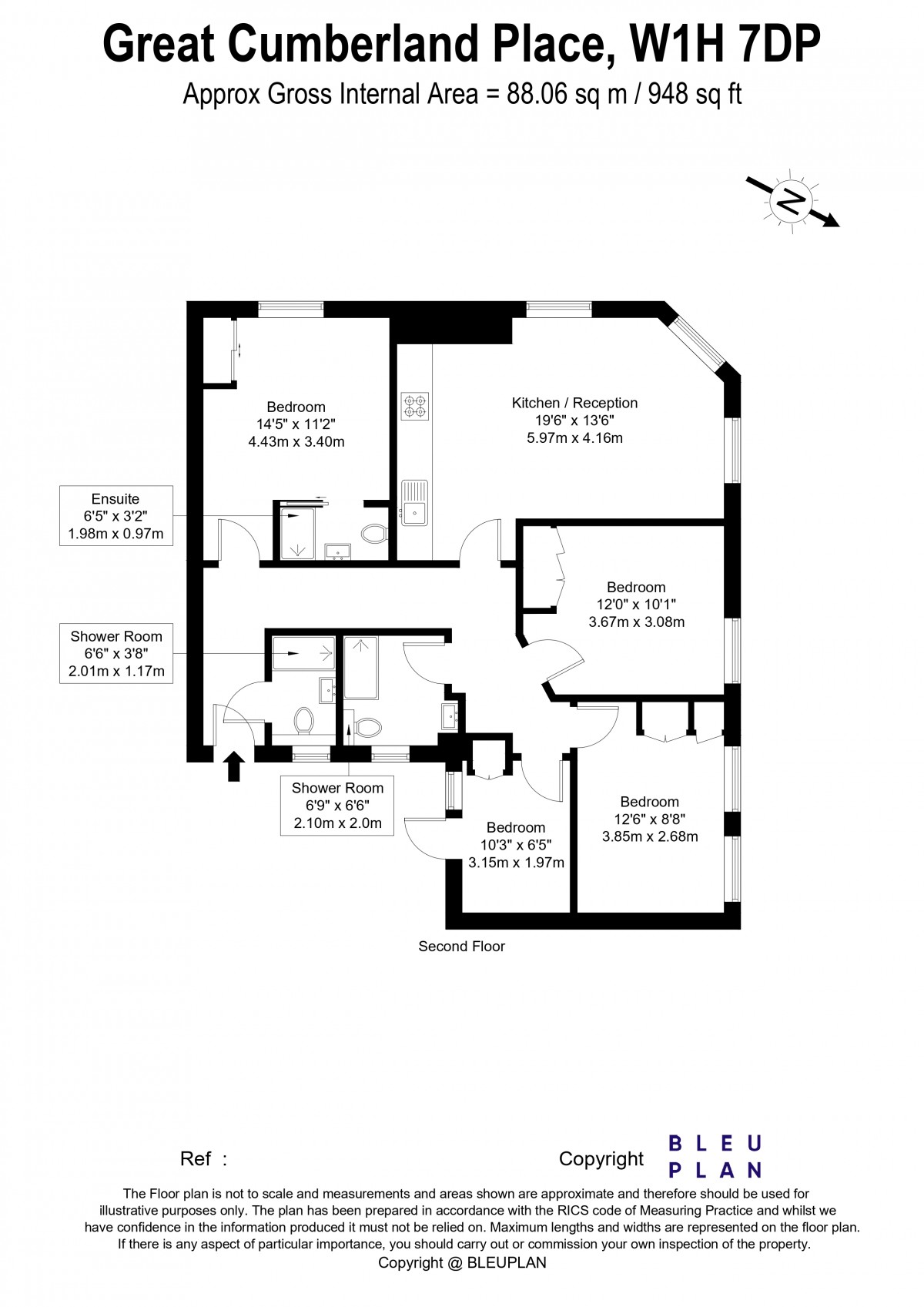 Flat 41, Cumberland Court, Great Cumberland Place, London floorplan