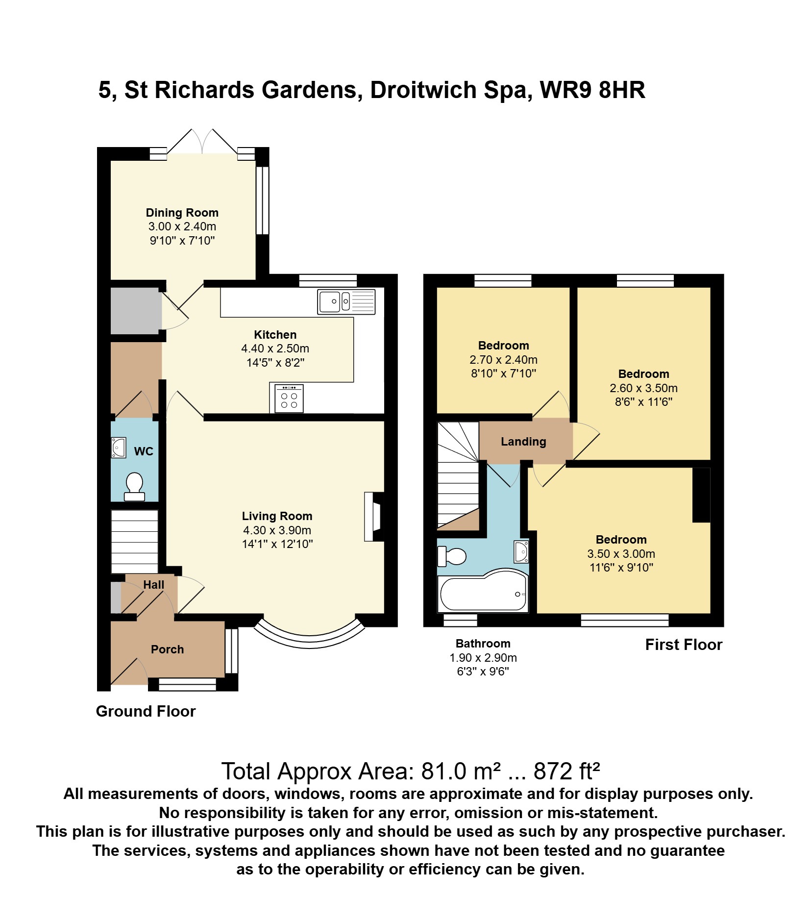 5, St. Richards Gardens, Worcestershire floorplan