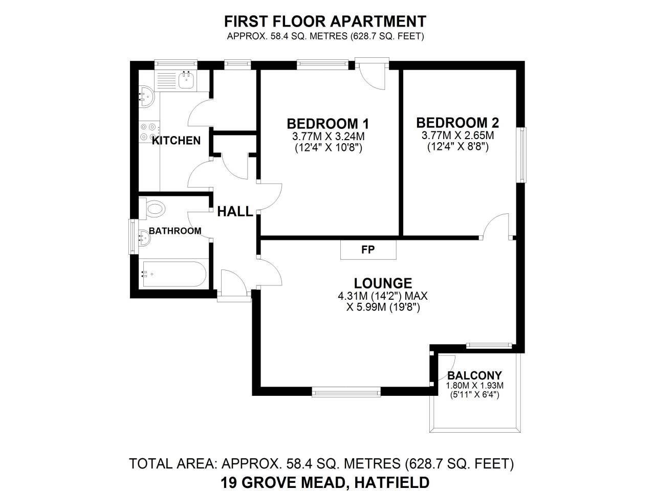Grove Mead, Hatfield, Hertfordshire floorplan