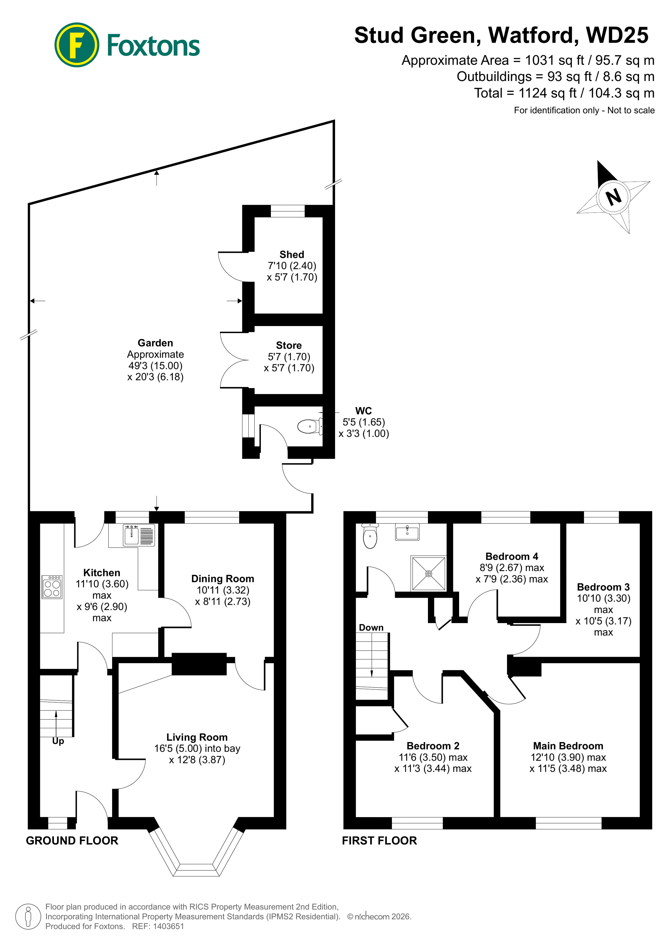 Stud Green, Watford floorplan