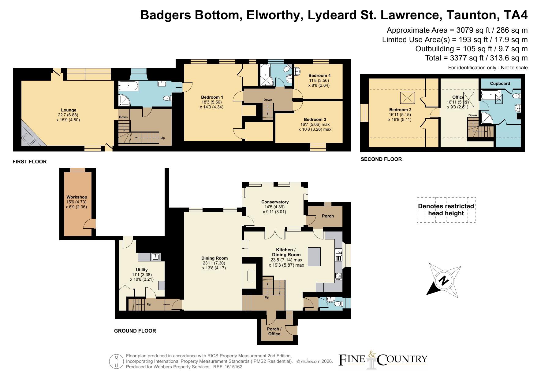 Badgers Bottom,, Elworthy, Taunton floorplan