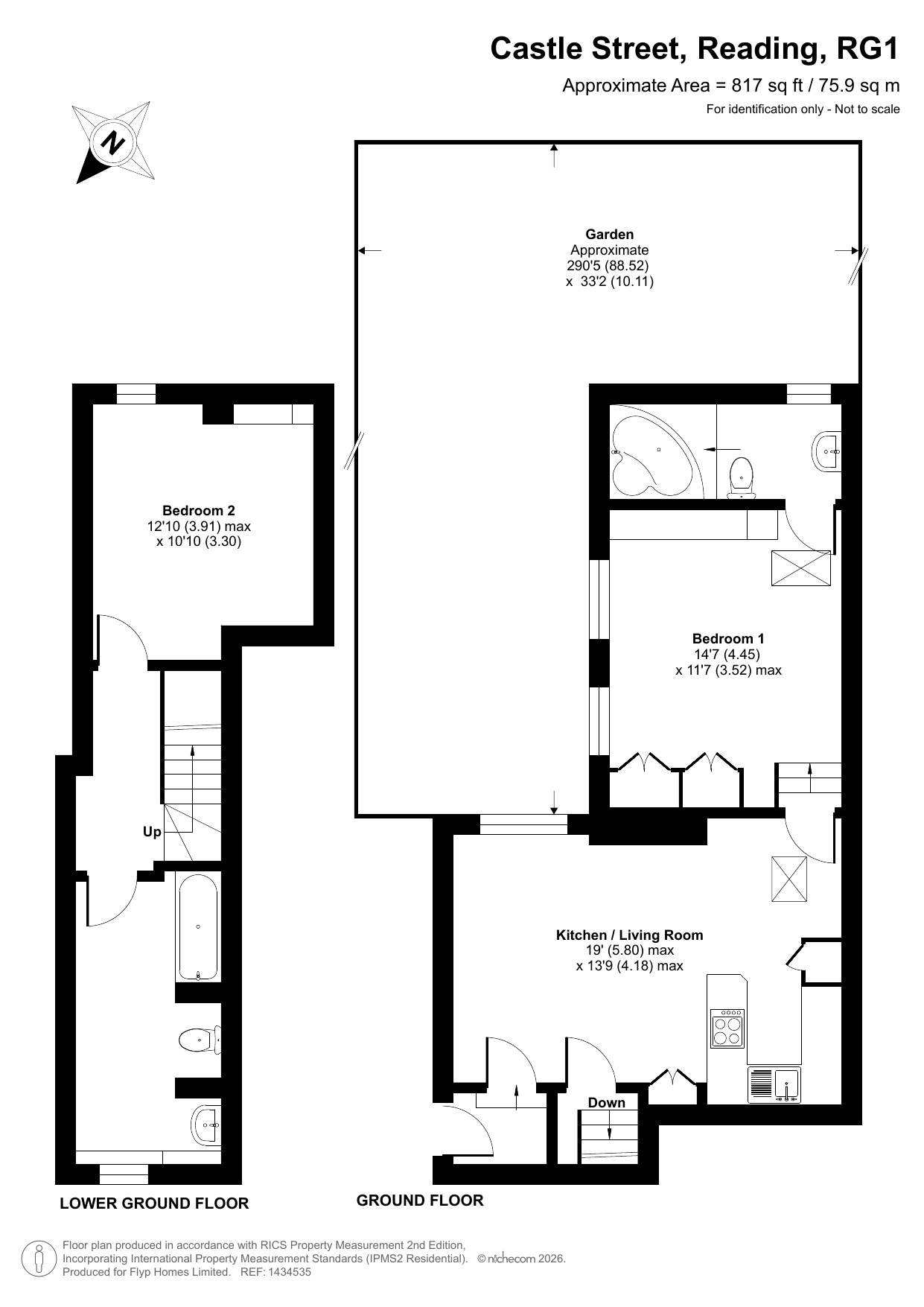 Flat 1, 7, Castle Street, Reading floorplan