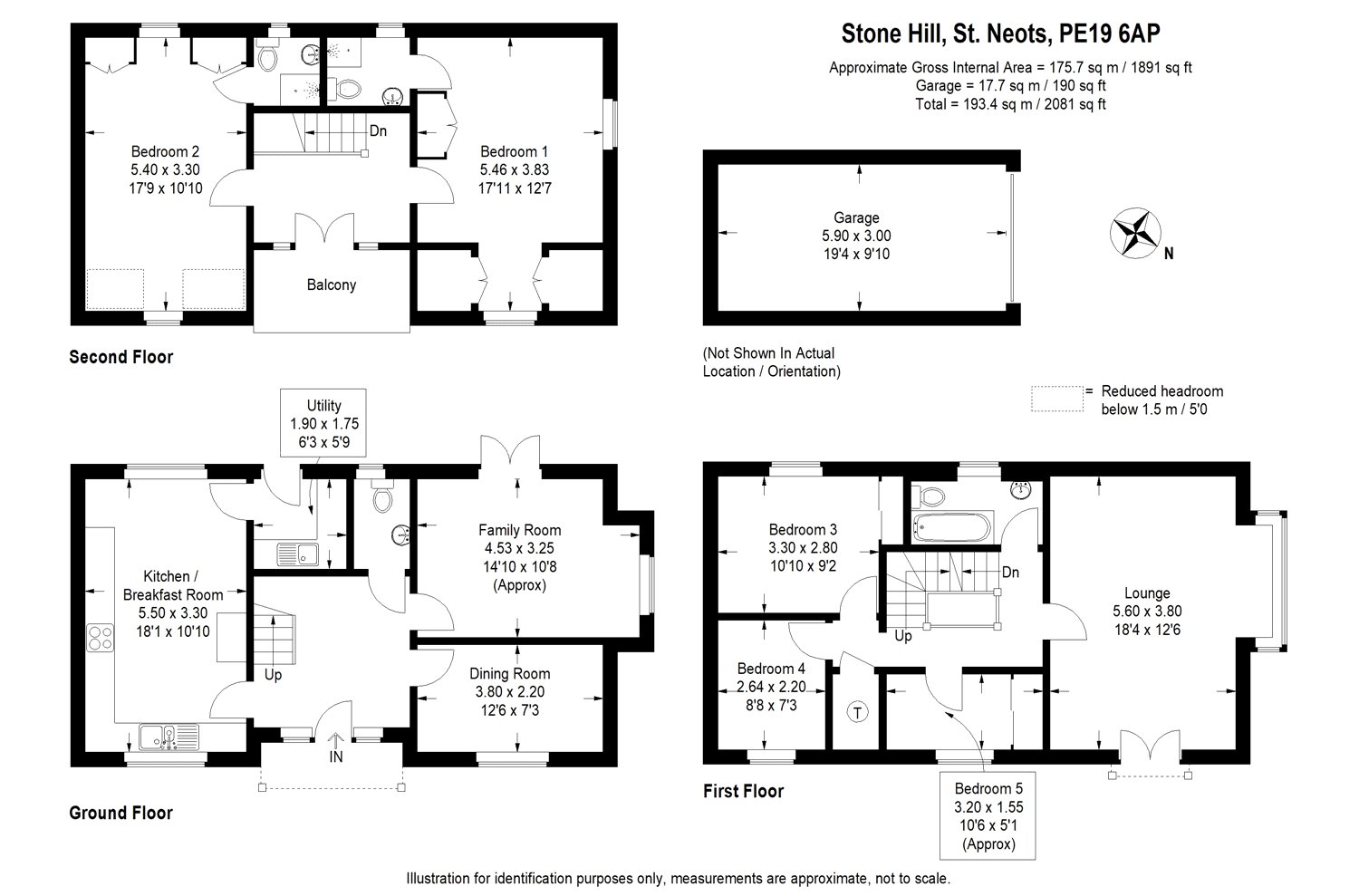 5 Bedrooms Link-detached house for sale in Stone Hill, St. Neots, Cambridgeshire PE19