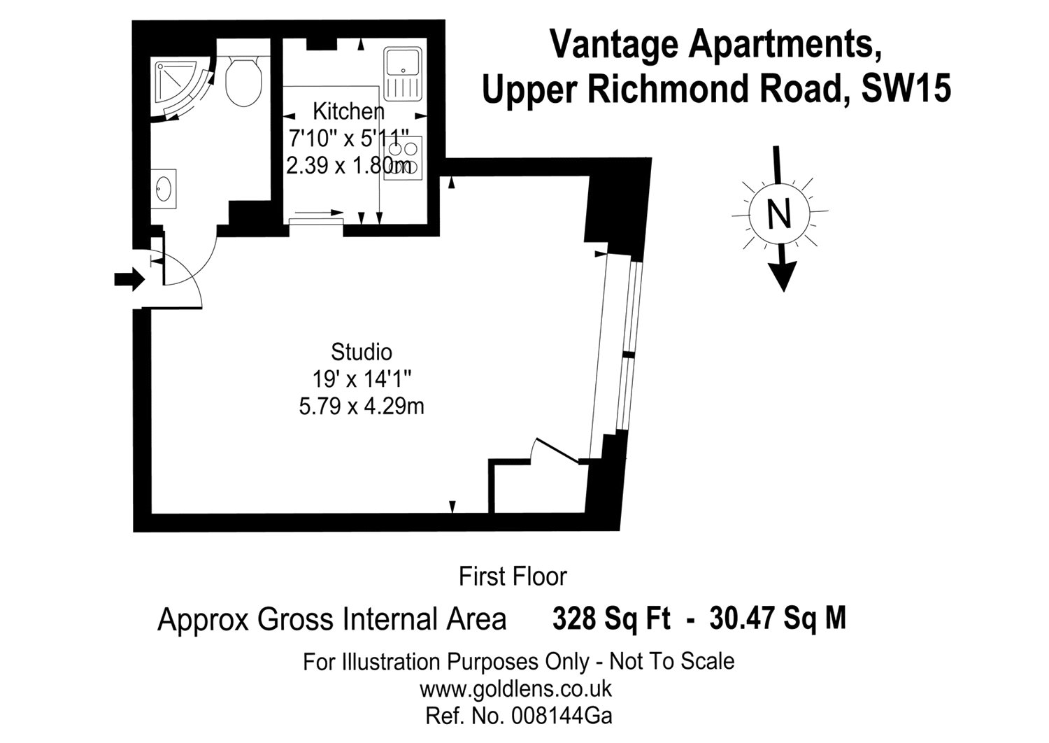 0 Bedrooms Studio to rent in Vantage Apartments, 74 Upper Richmond Road, Putney, London SW15