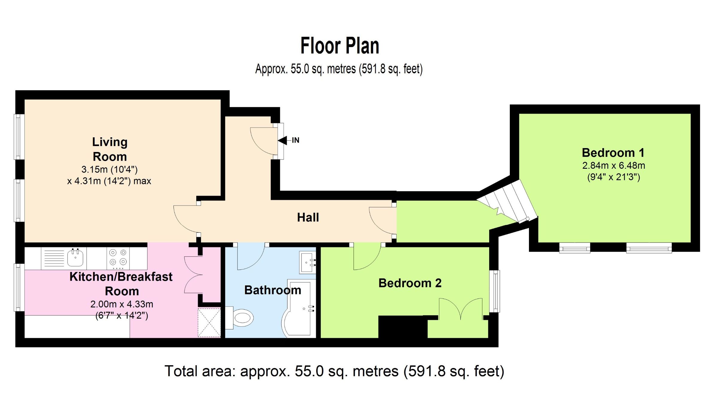 Flat 3, 3 Portland Place, Brighton floorplan