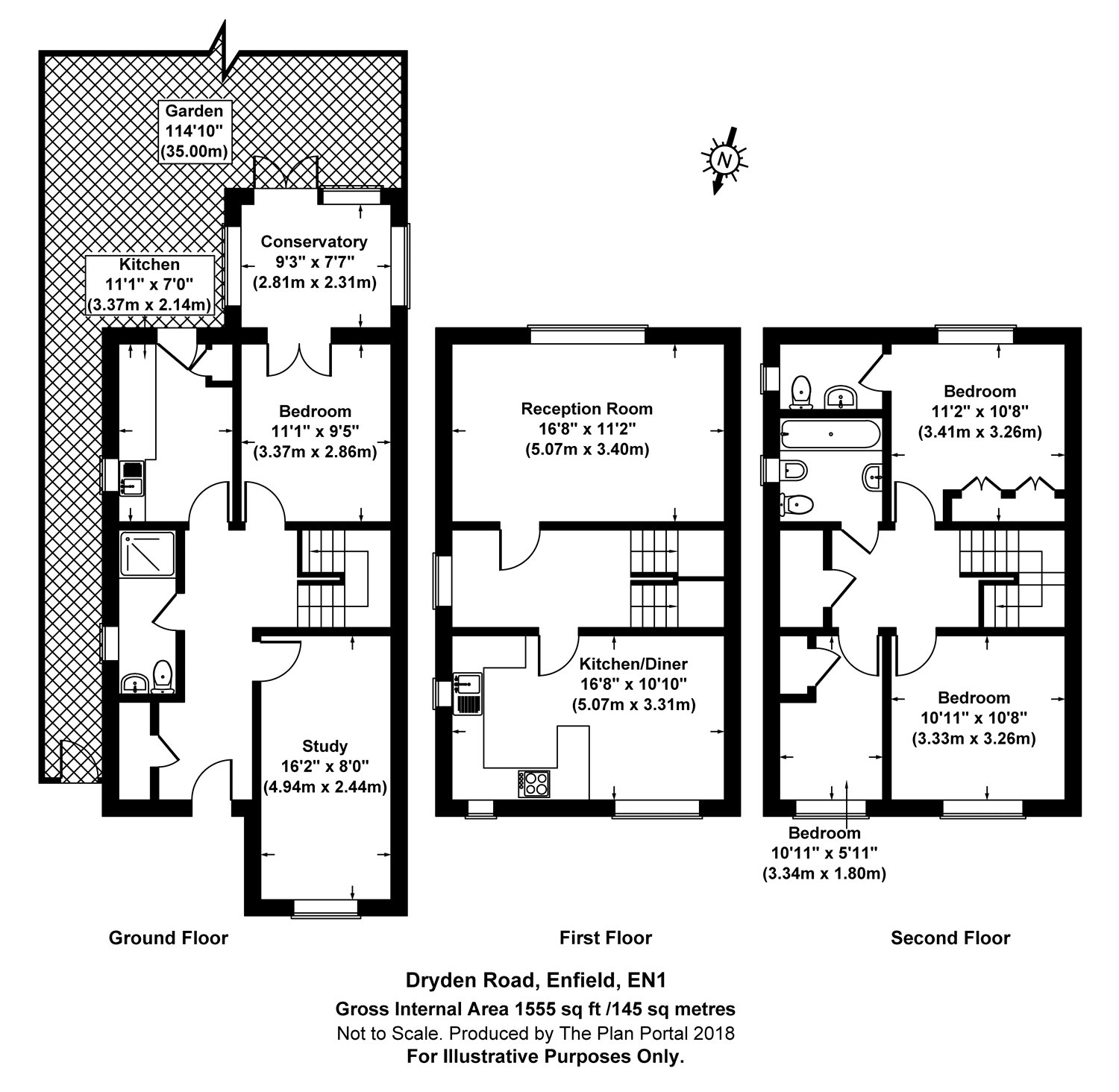 3 Bedrooms Semi-detached house for sale in Dryden Road, Bush Hill Park, Enfield EN1