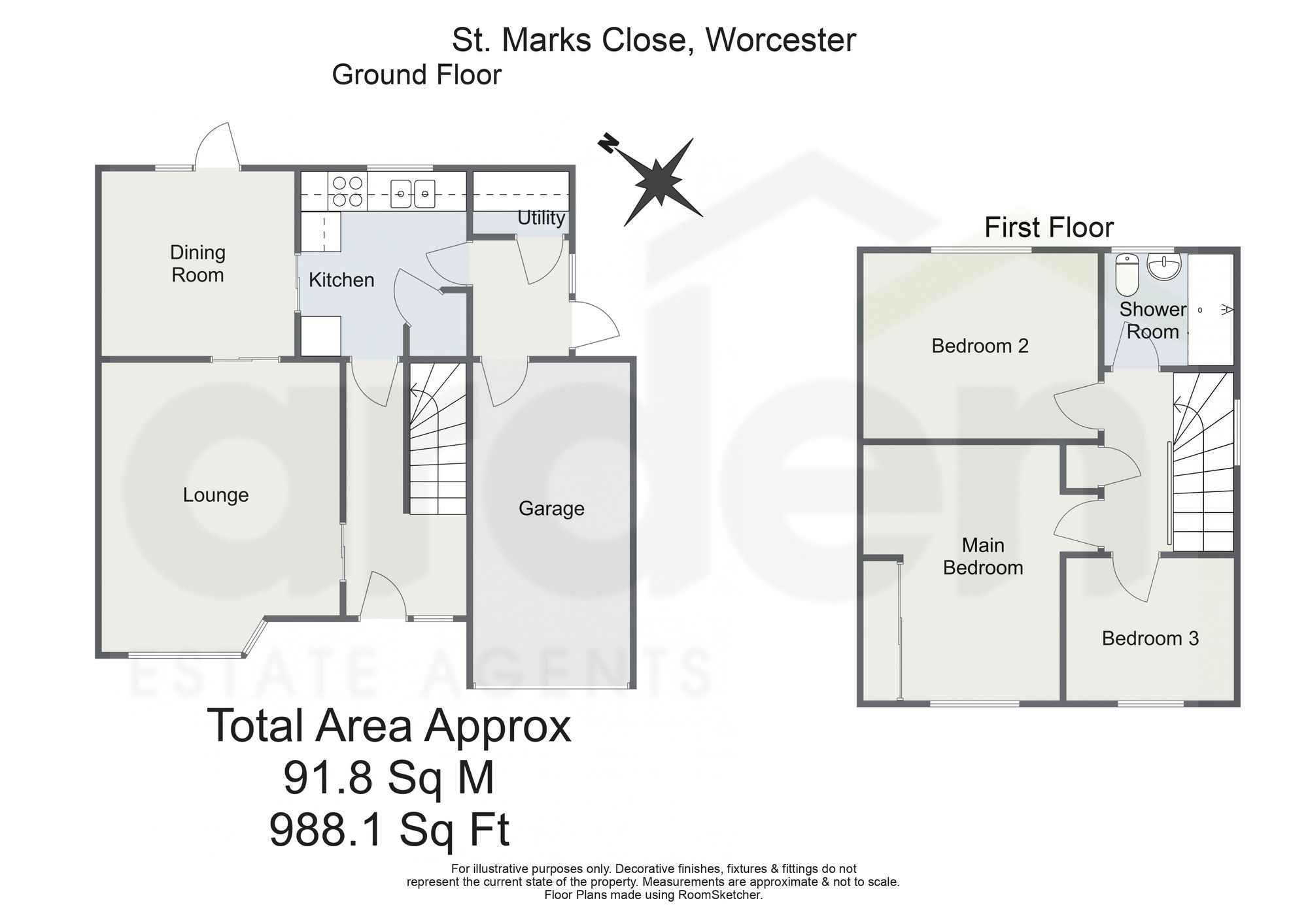 13 St. Marks Close, Worcester floorplan