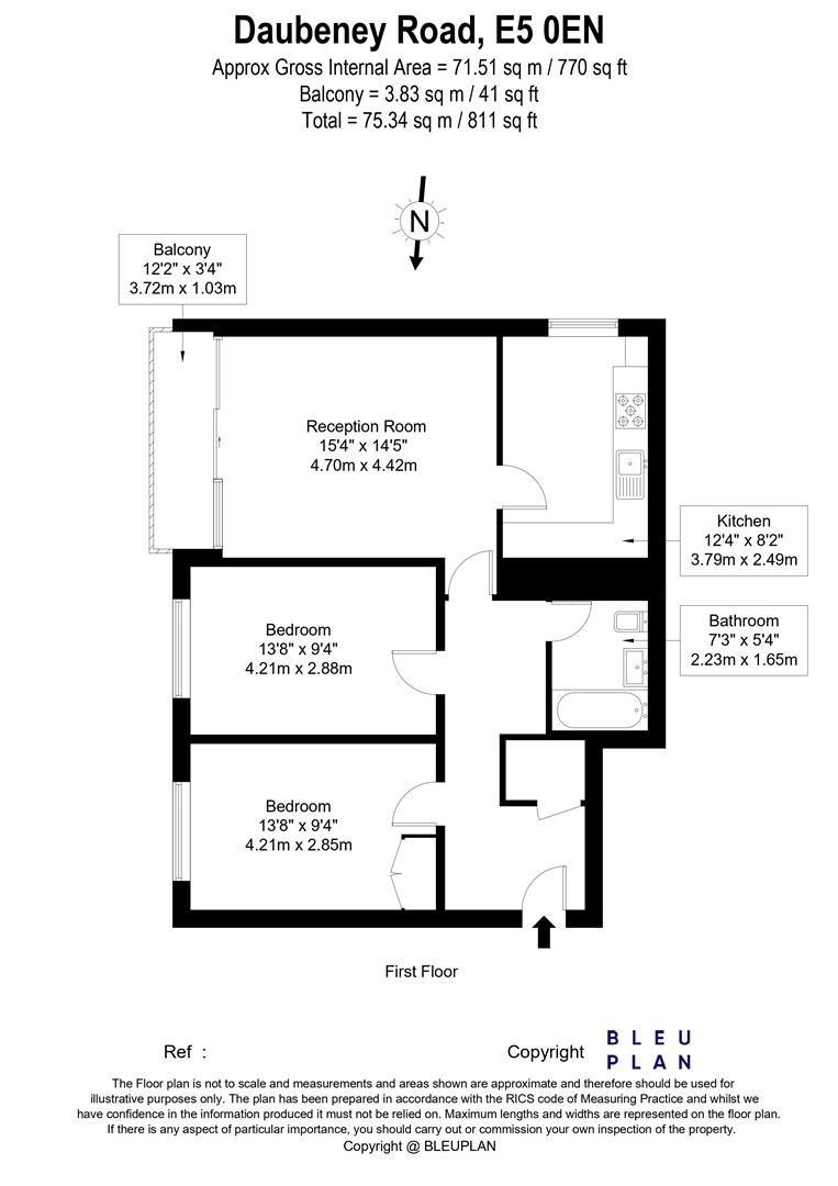 Flat 104, 172, Landmark Heights, Daubeney Road, London floorplan