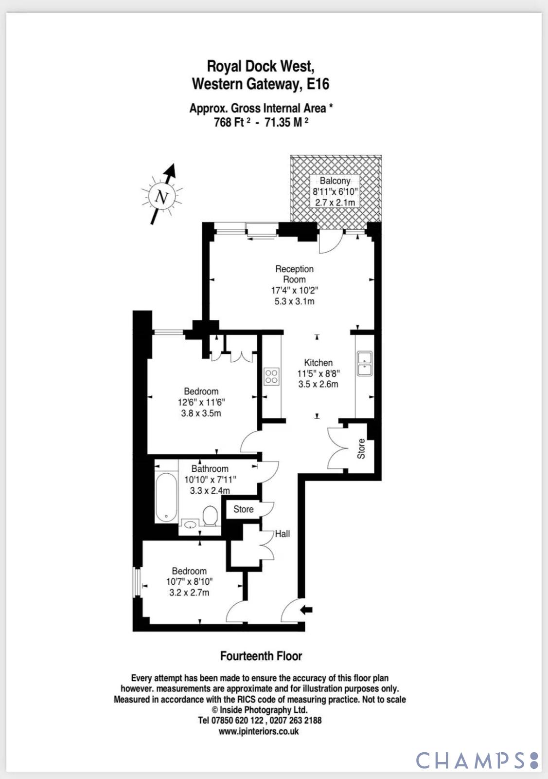 Flat 1403, 12, Western Gateway, LONDON floorplan