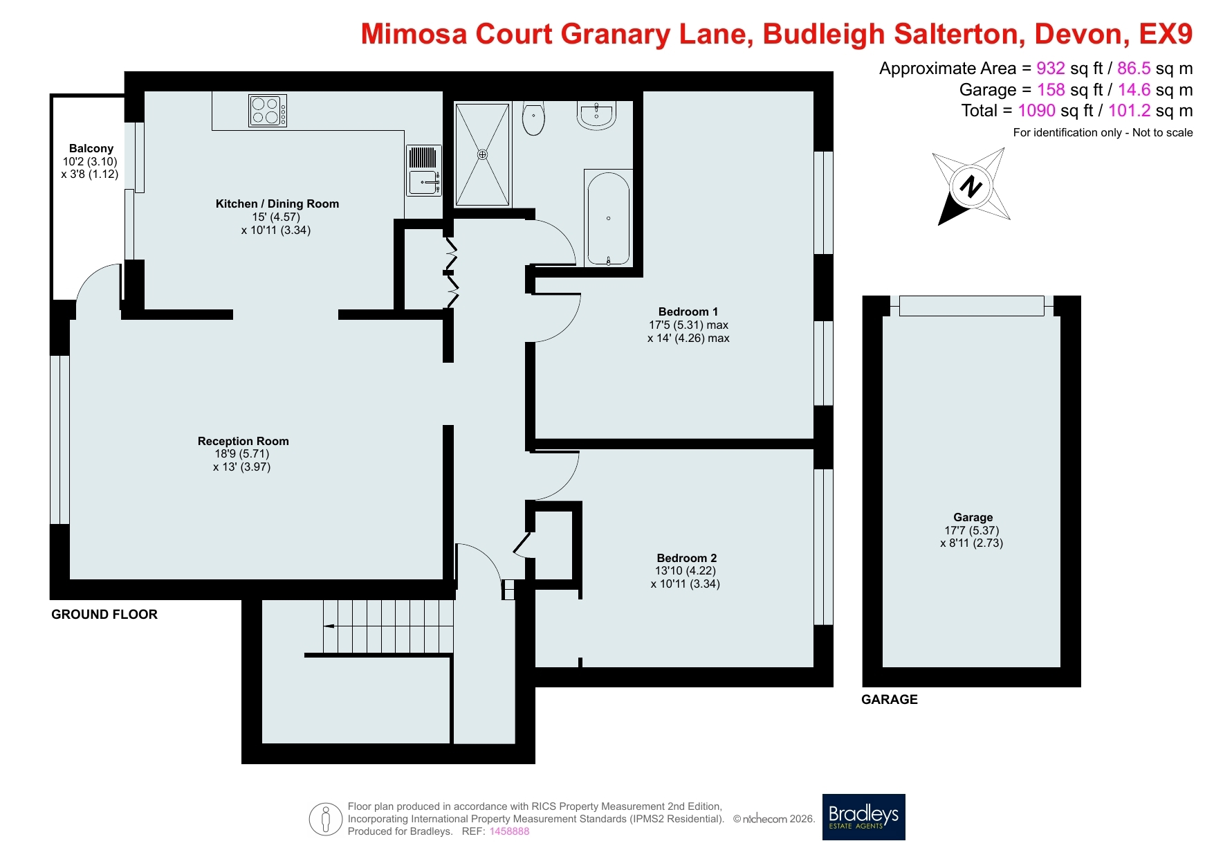 Flat 6, Mimosa Court,, Granary Lane, Devon floorplan