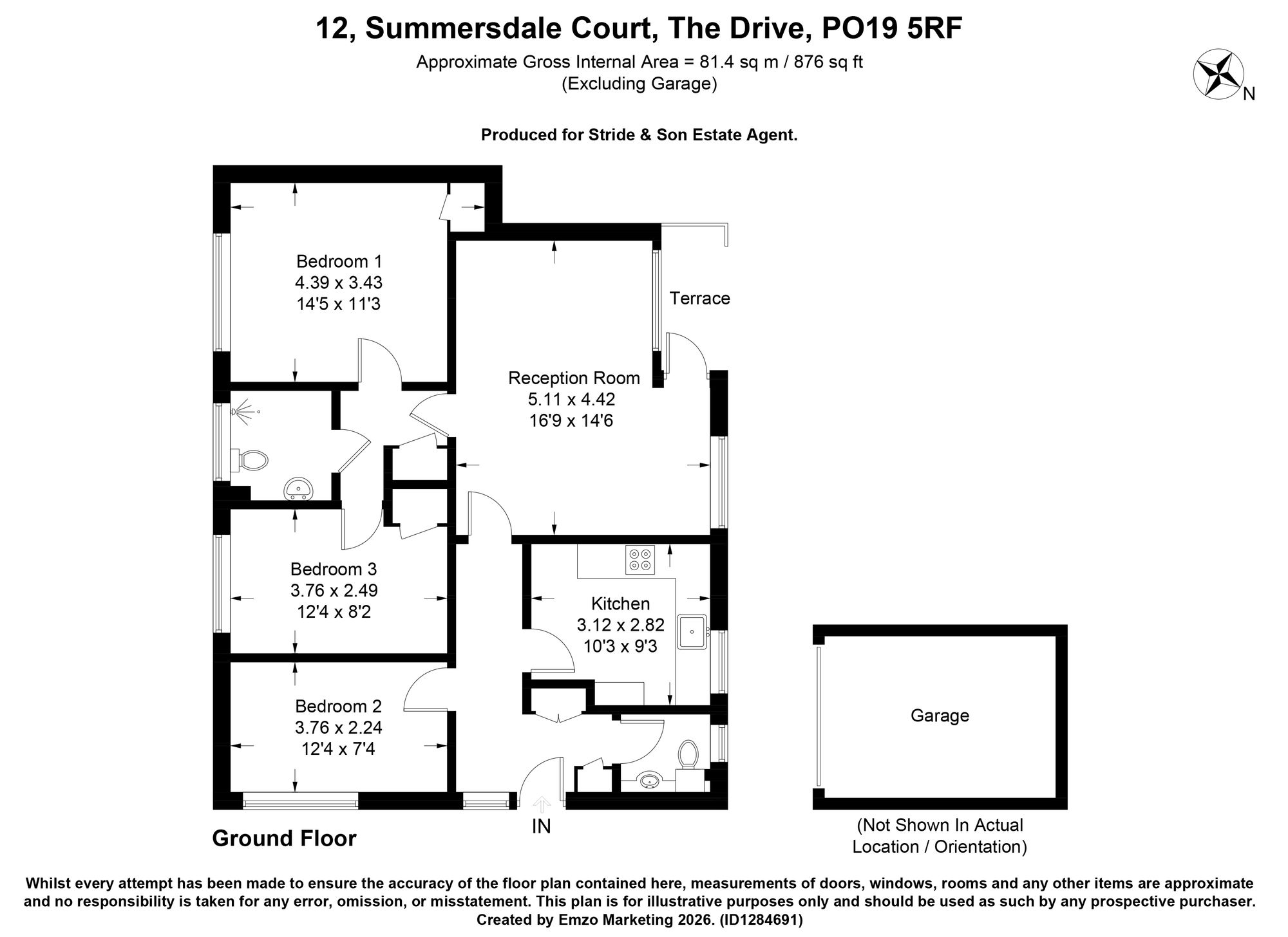 Flat 12, Summersdale Court The Drive, Chichester floorplan