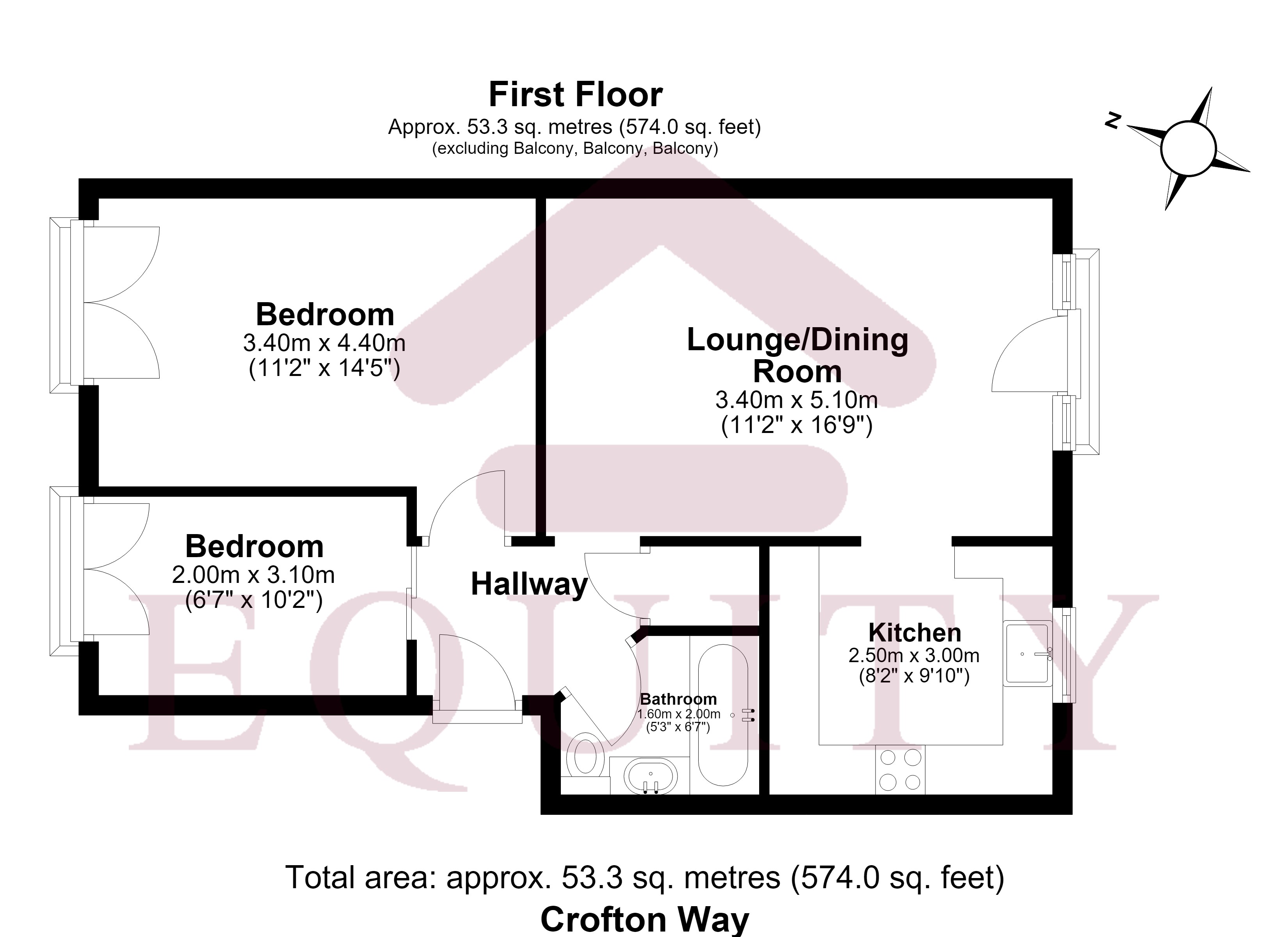 41, Crofton Way, Enfield floorplan