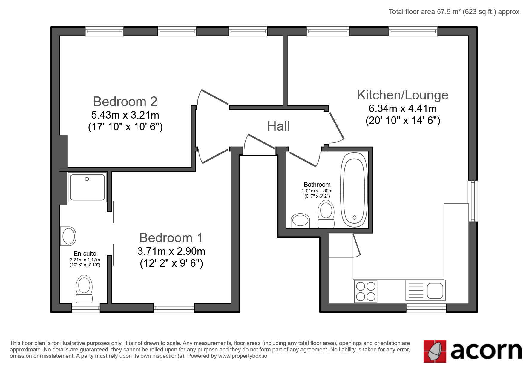 Flat 5, 1, Howletts Road, London floorplan
