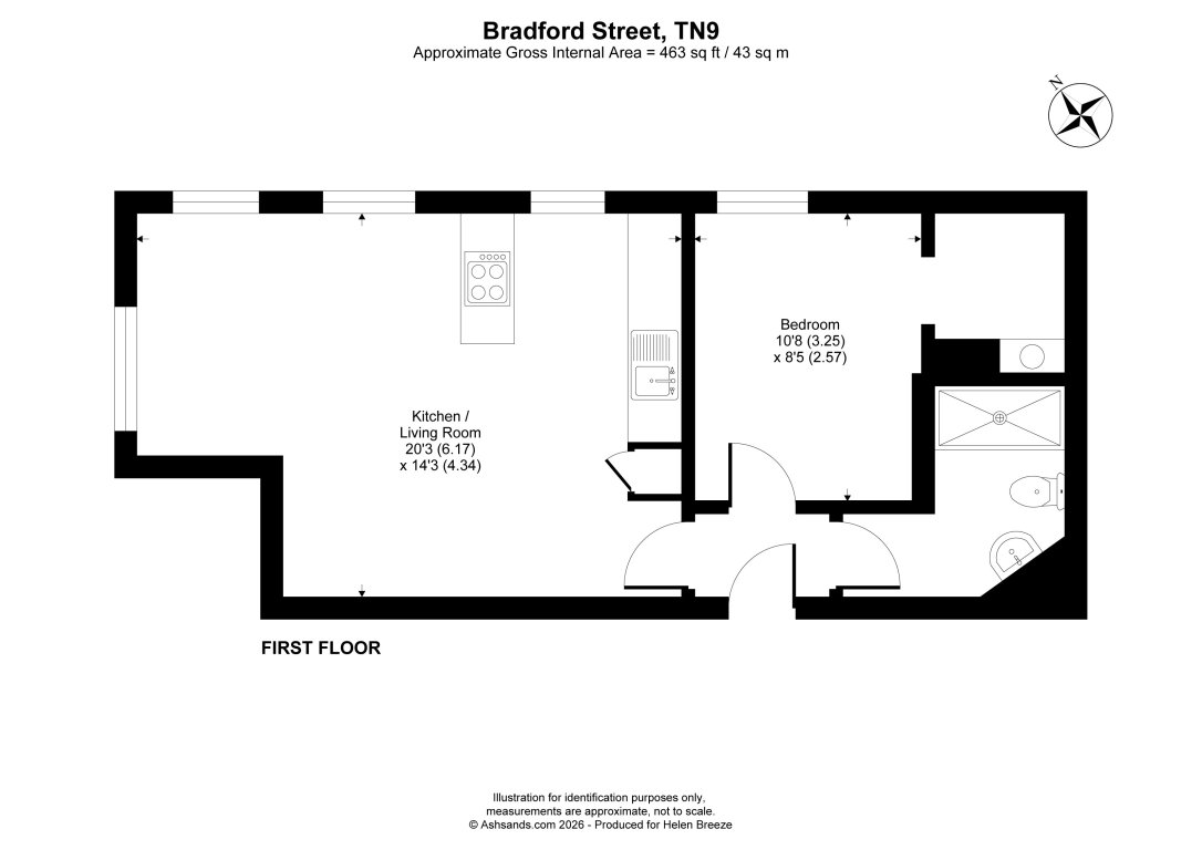 Flat 1, 1, Bradford Street, Tonbridge floorplan