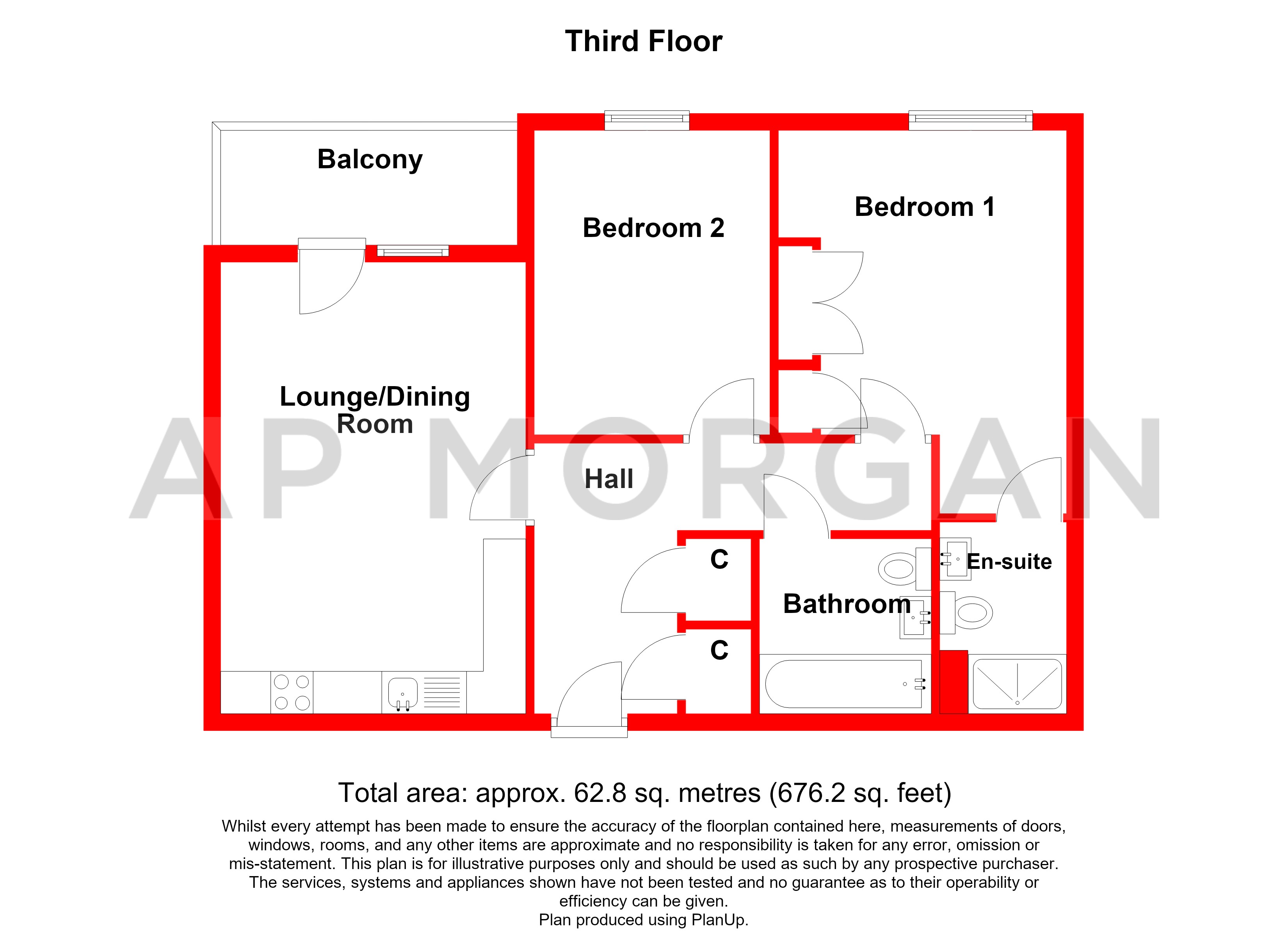 Flat 44, Birmingham floorplan