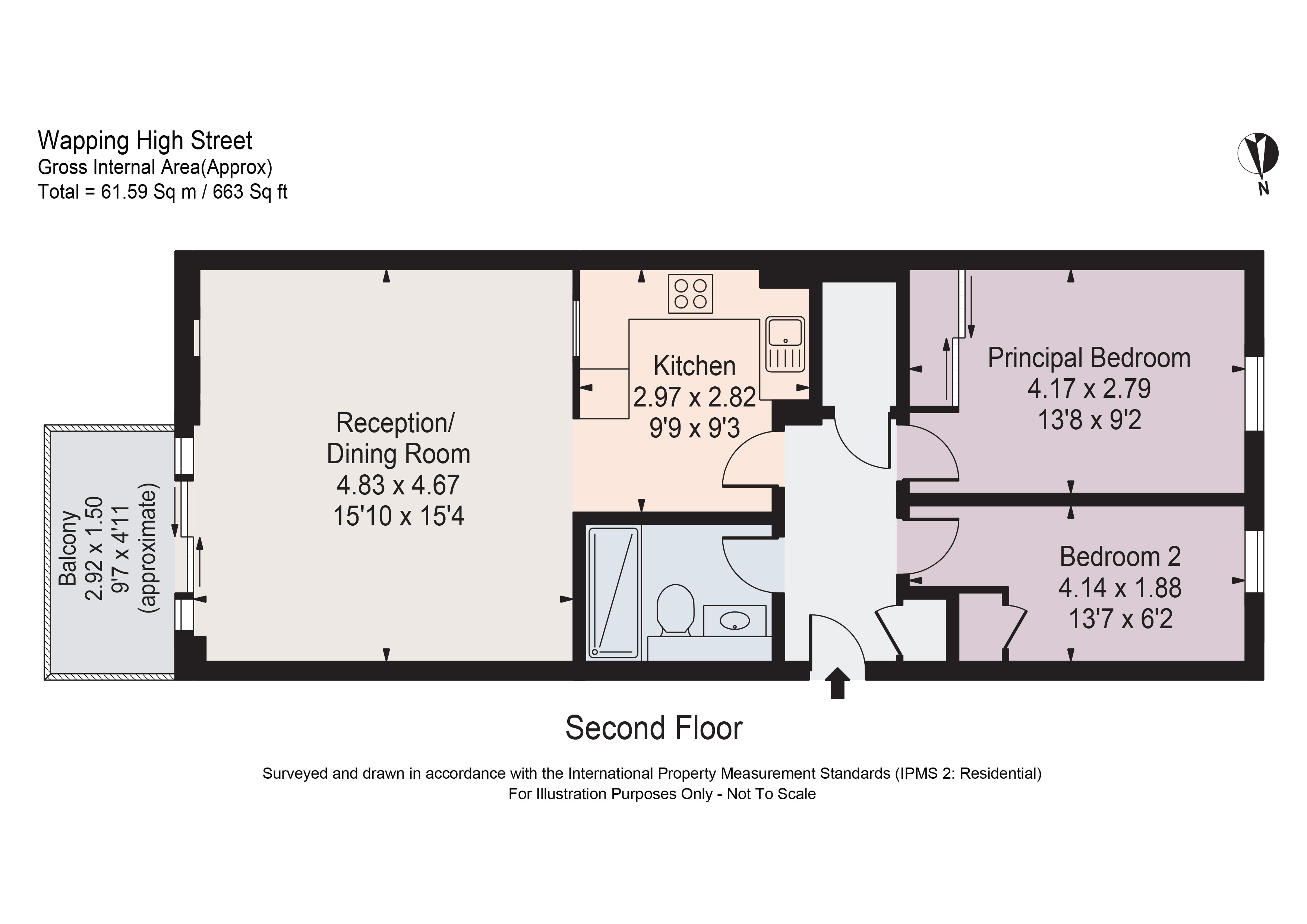 Flat 7 Towerside, 144, Wapping High Street, London floorplan