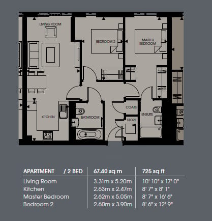 Pinnacle Apartments, Croydon floorplan