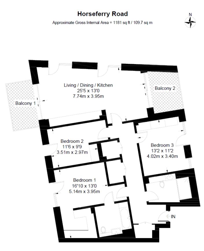 Apartment 110,, The Courthouse, Westminster floorplan
