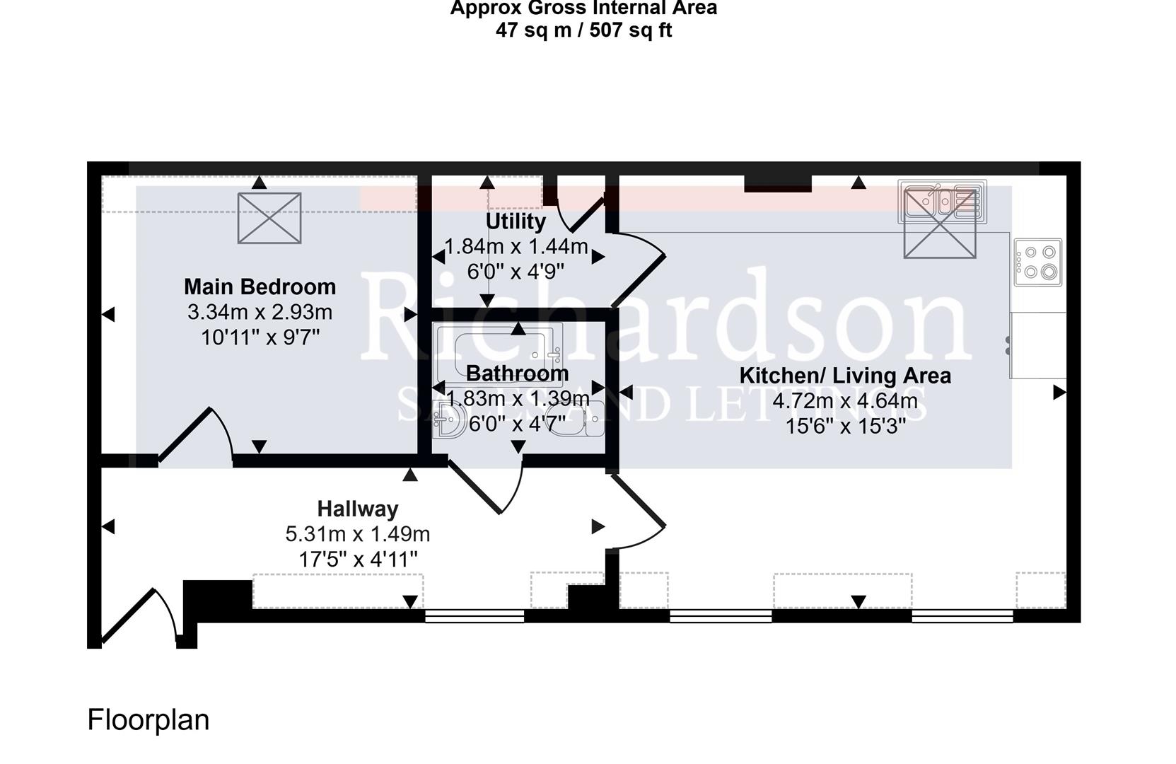 Flat 8, 1, Orange Street, Uppingham floorplan