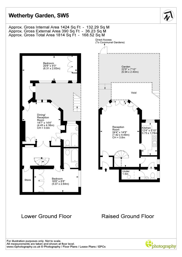 Rear Raised Ground Floor Maisonette Flat 1A, 19A, Wetherby Gardens, London floorplan