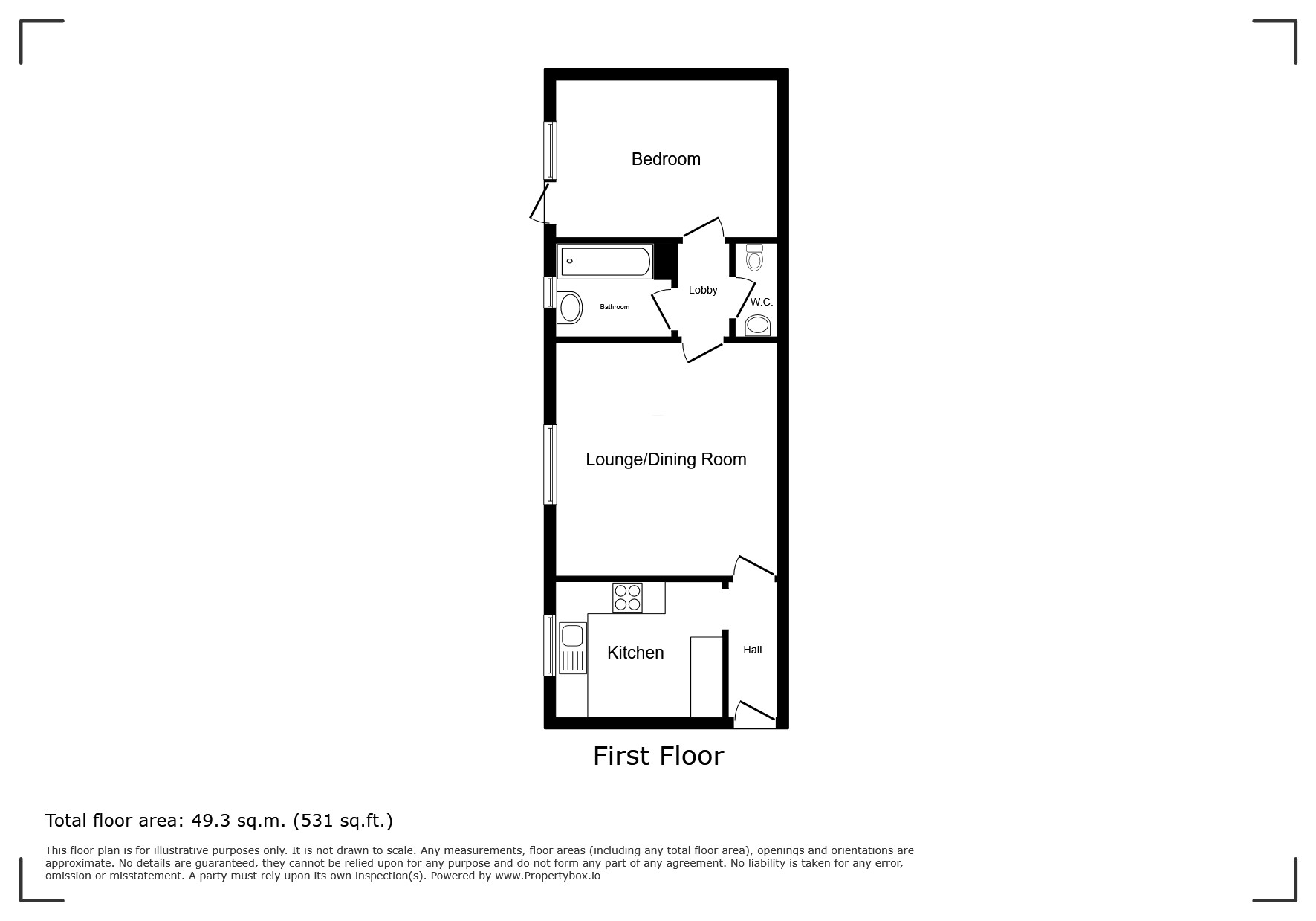 Flat 2, Wadham Place,, New Street, Isle of Wight floorplan