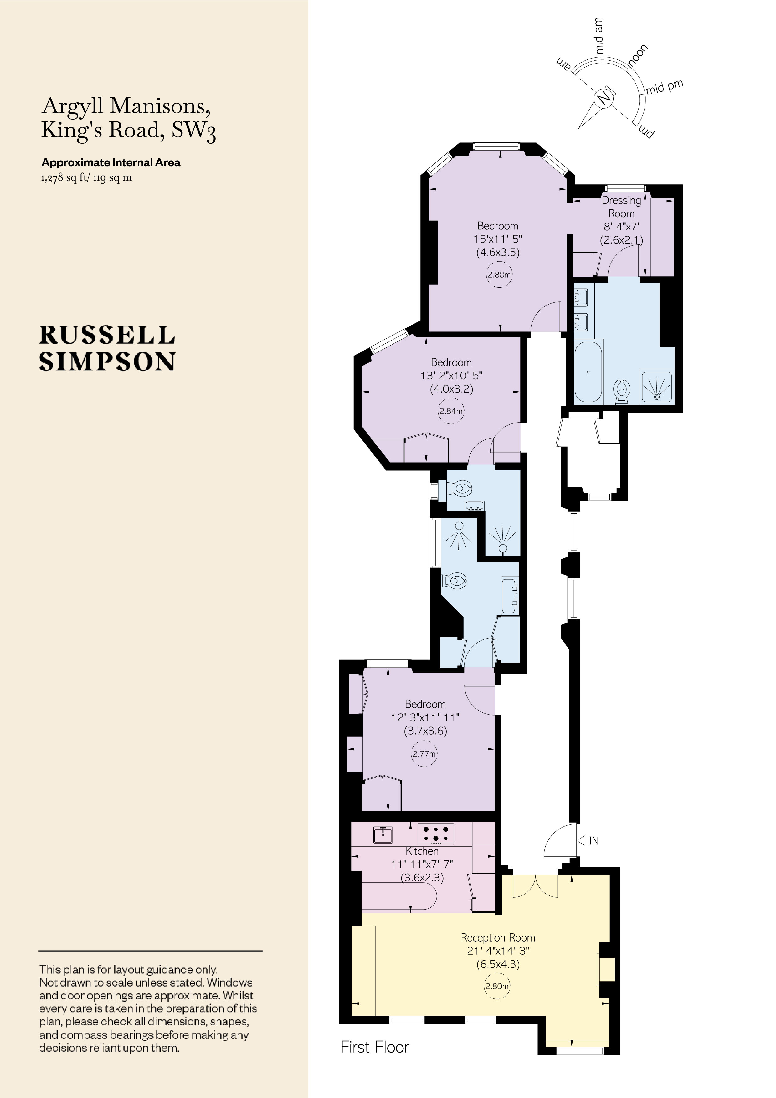 27,, Argyll Mansions, Chelsea floorplan