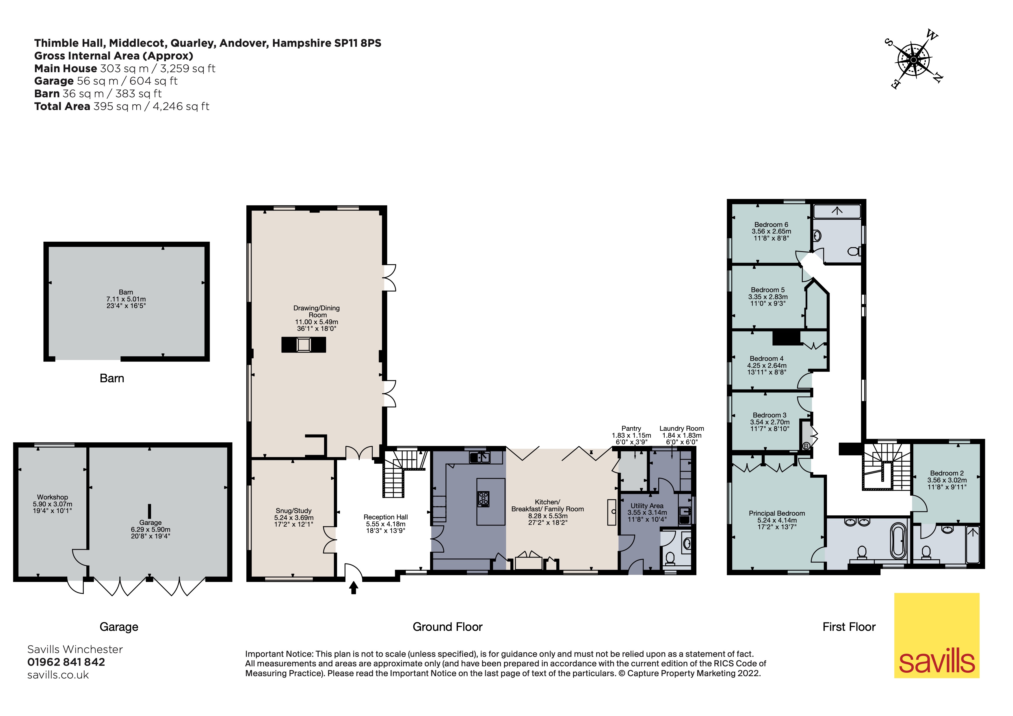 Middlecot, Quarley, Andover, Hampshire SP11, 6 bedroom detached house