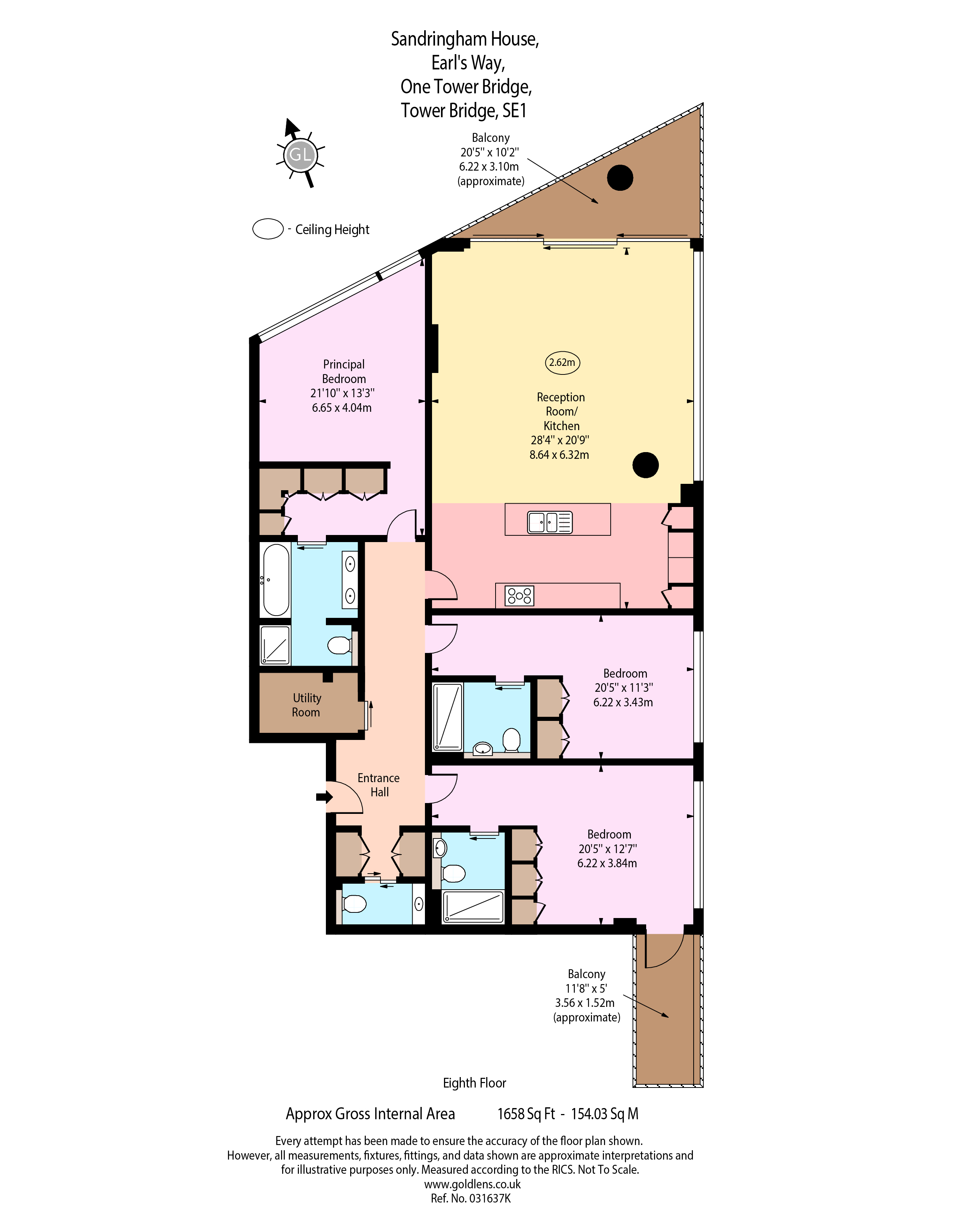 41, Sandringham House, Tower Bridge floorplan