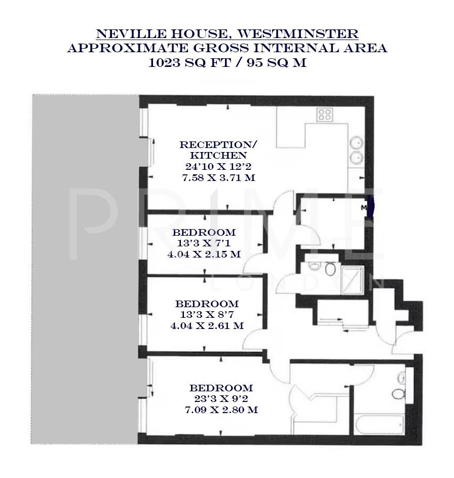 3, Neville House, Westminster floorplan