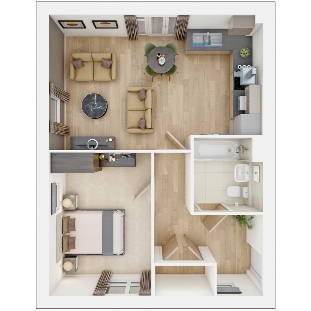 1 Bedroom Apartment - Plot 76, Wyvern Place, Richard Avenue, Wivenhoe, Colchester floorplan