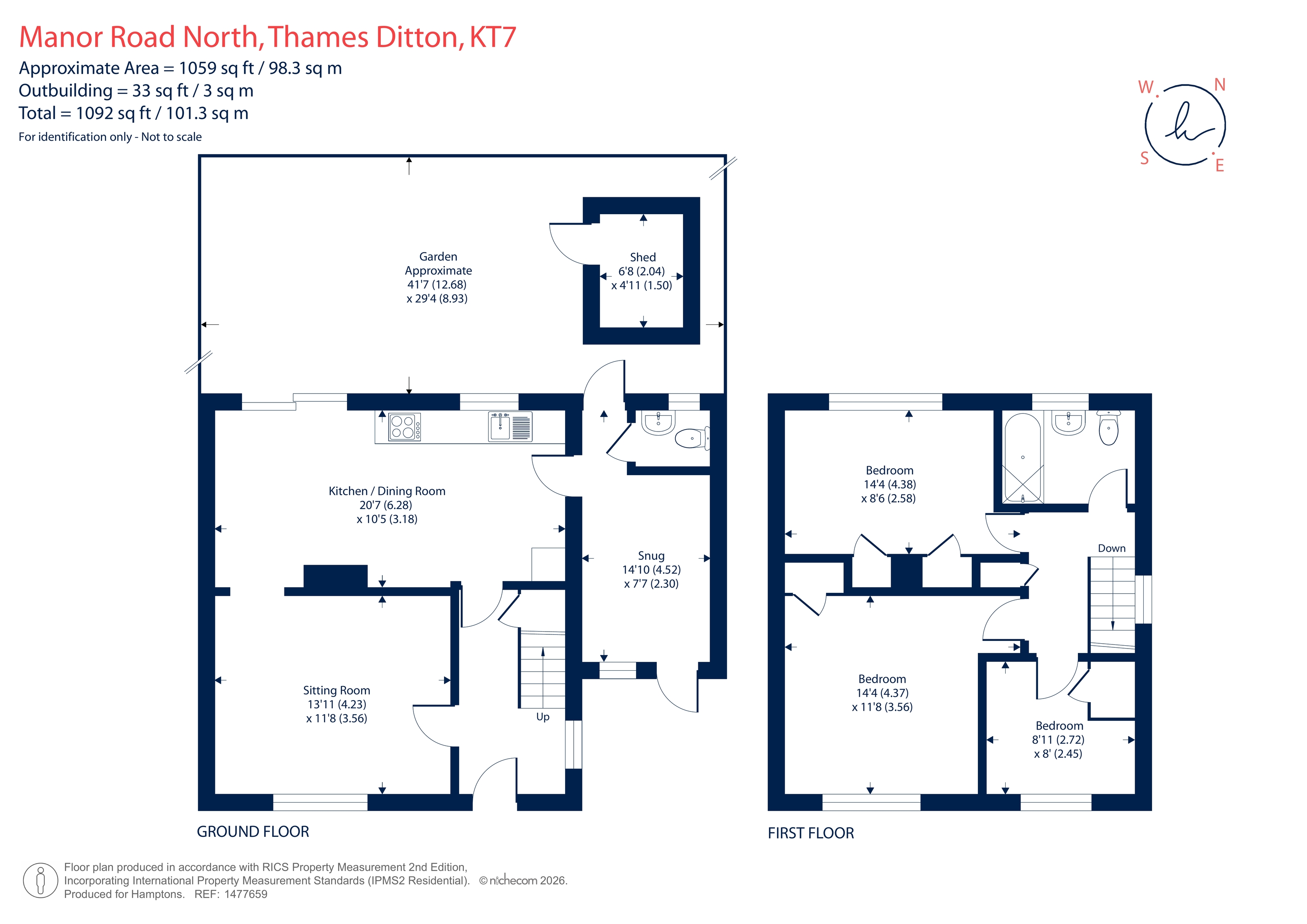 127, Manor Road North, Thames Ditton floorplan