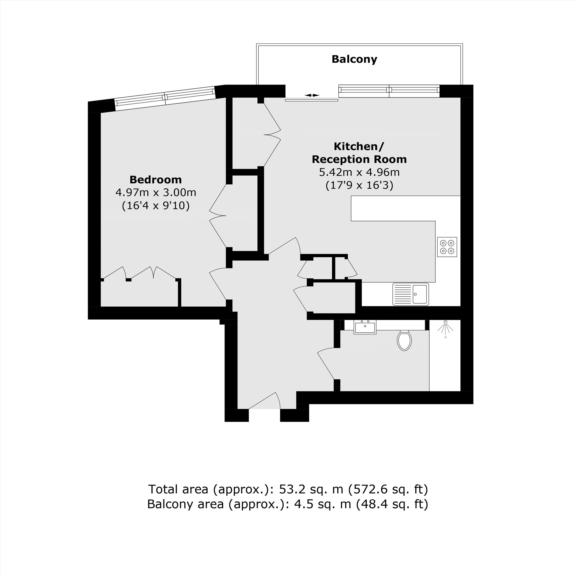 Flat 203, The Galley, 3, Basin Approach, London floorplan