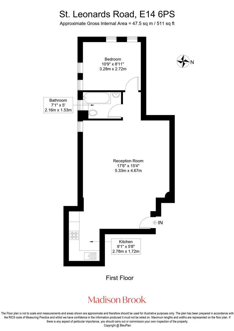Flat 15, St. Michaels Court, Langdon Park floorplan