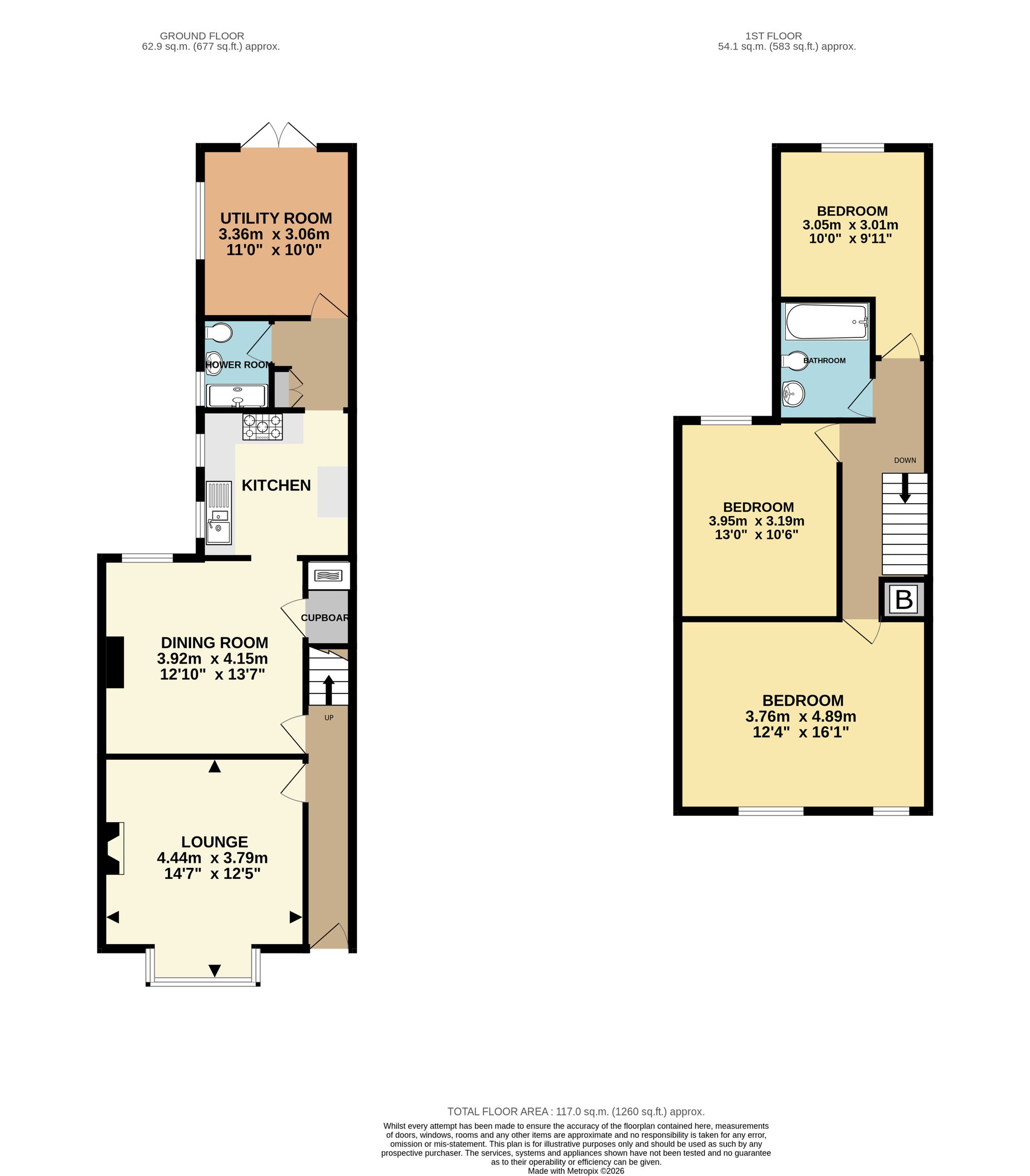15 Castle Lane, Chesterfield floorplan