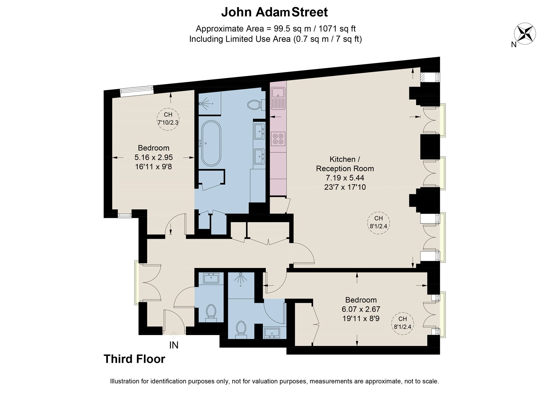 John Adam Street, London floorplan