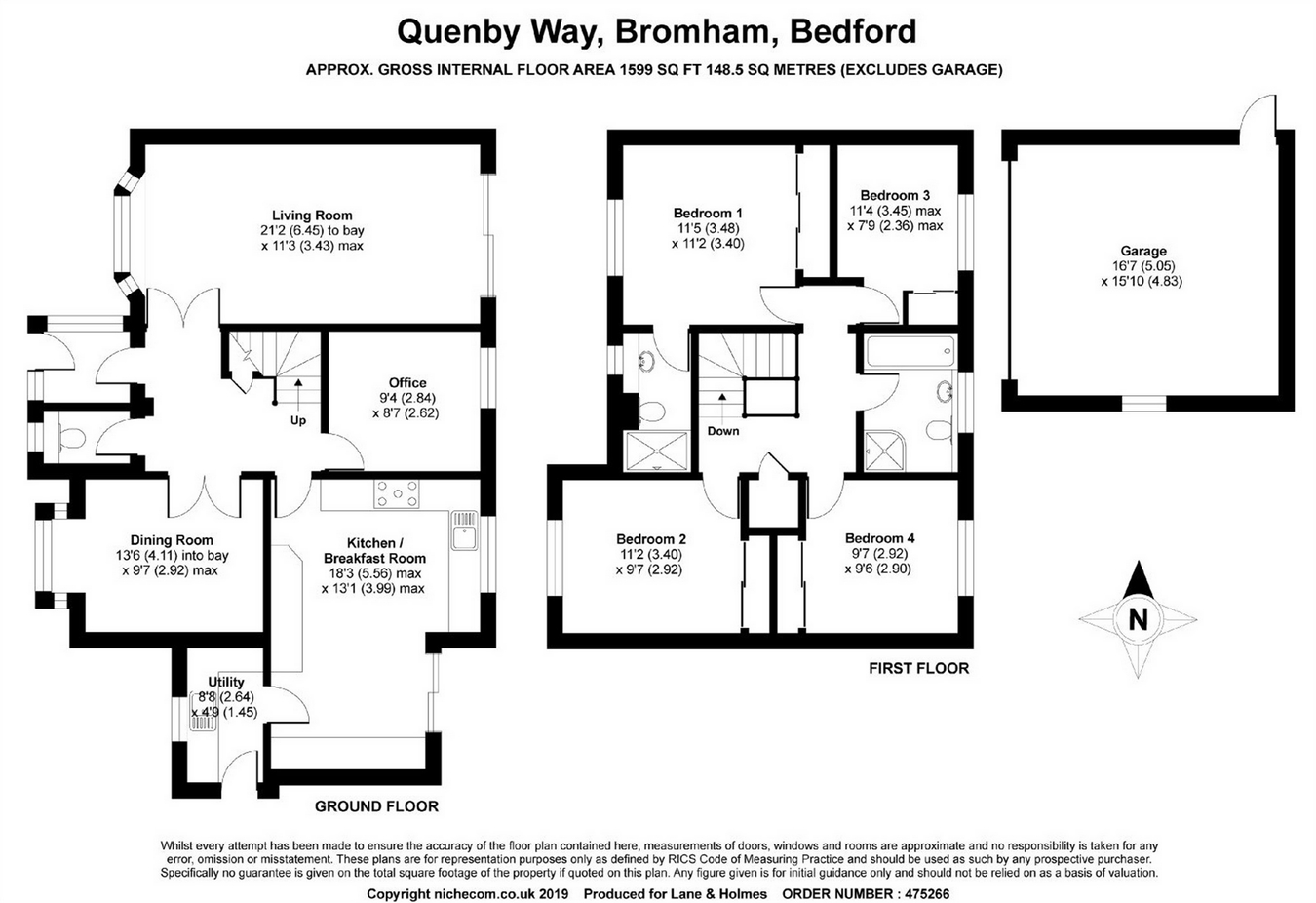 4 Bedrooms Detached house for sale in Quenby Way, Bromham, Bedford MK43