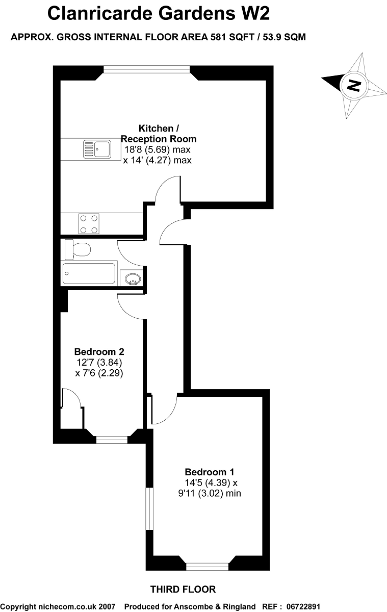 2 Bedrooms Flat to rent in Clanricarde Gardens W2,