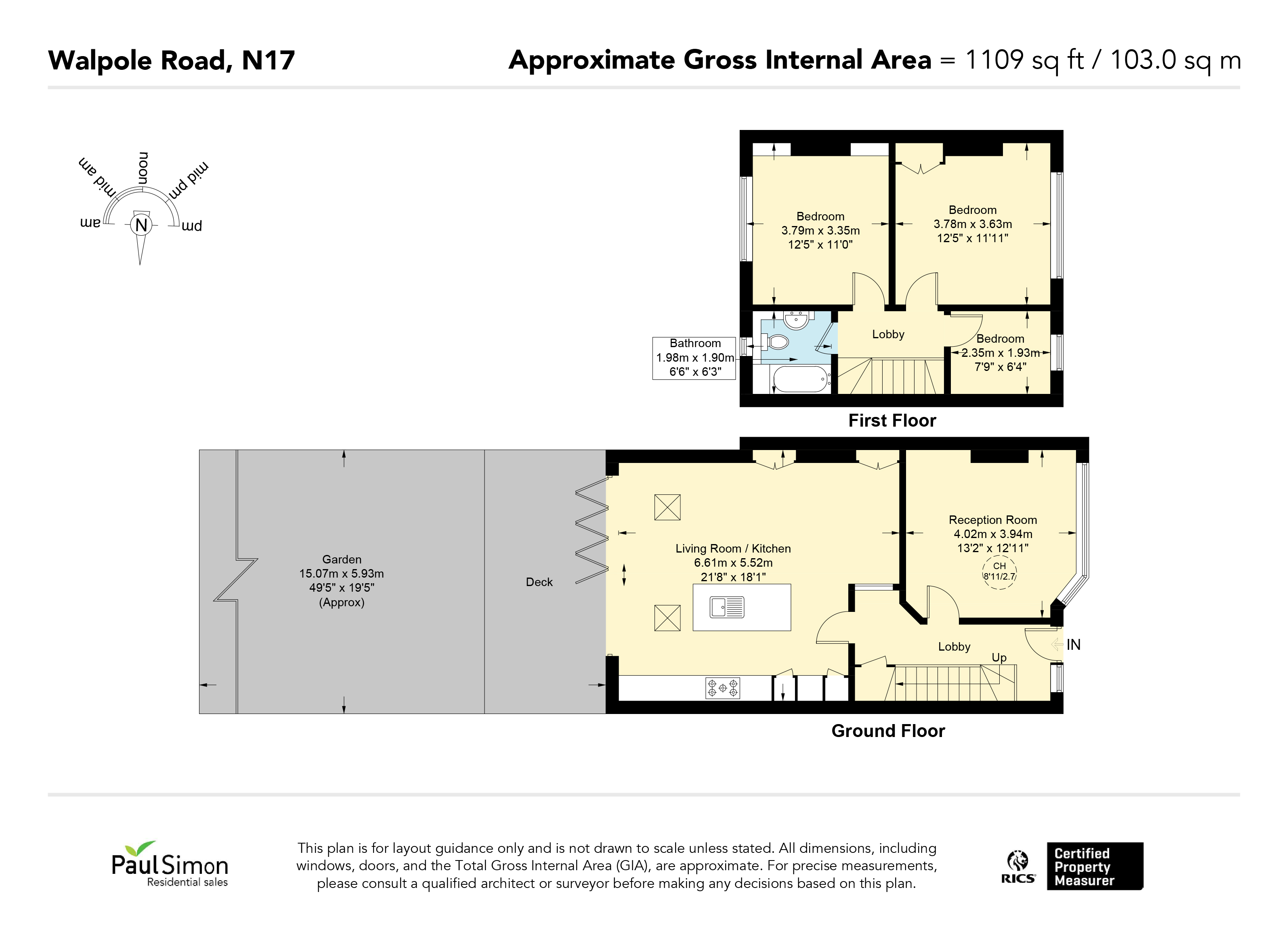 164, Walpole Road, London floorplan