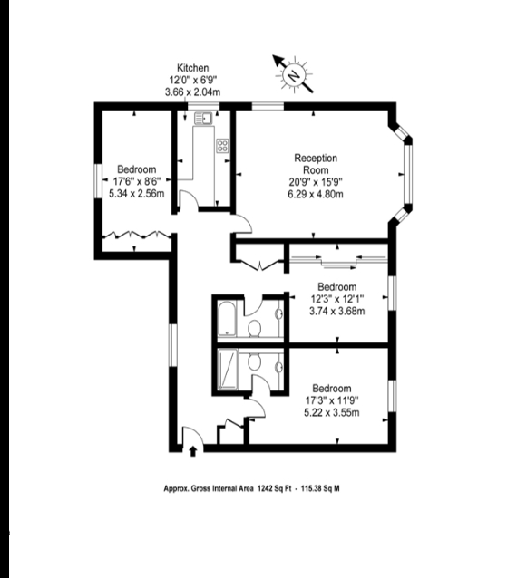 Flat 8, 9 Holbein Place, Sloane Square floorplan