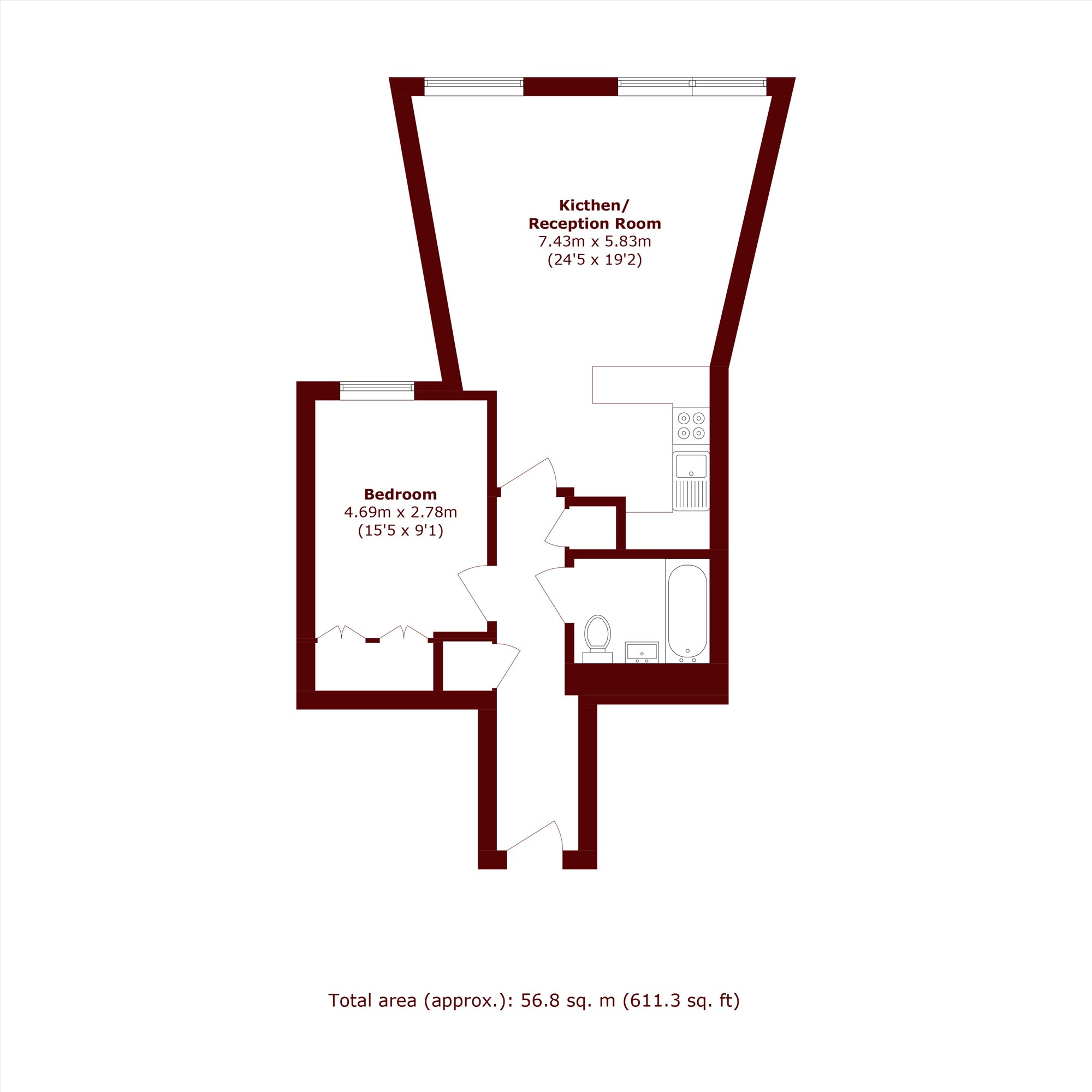 Flat 12, 71C, Drayton Park, London floorplan